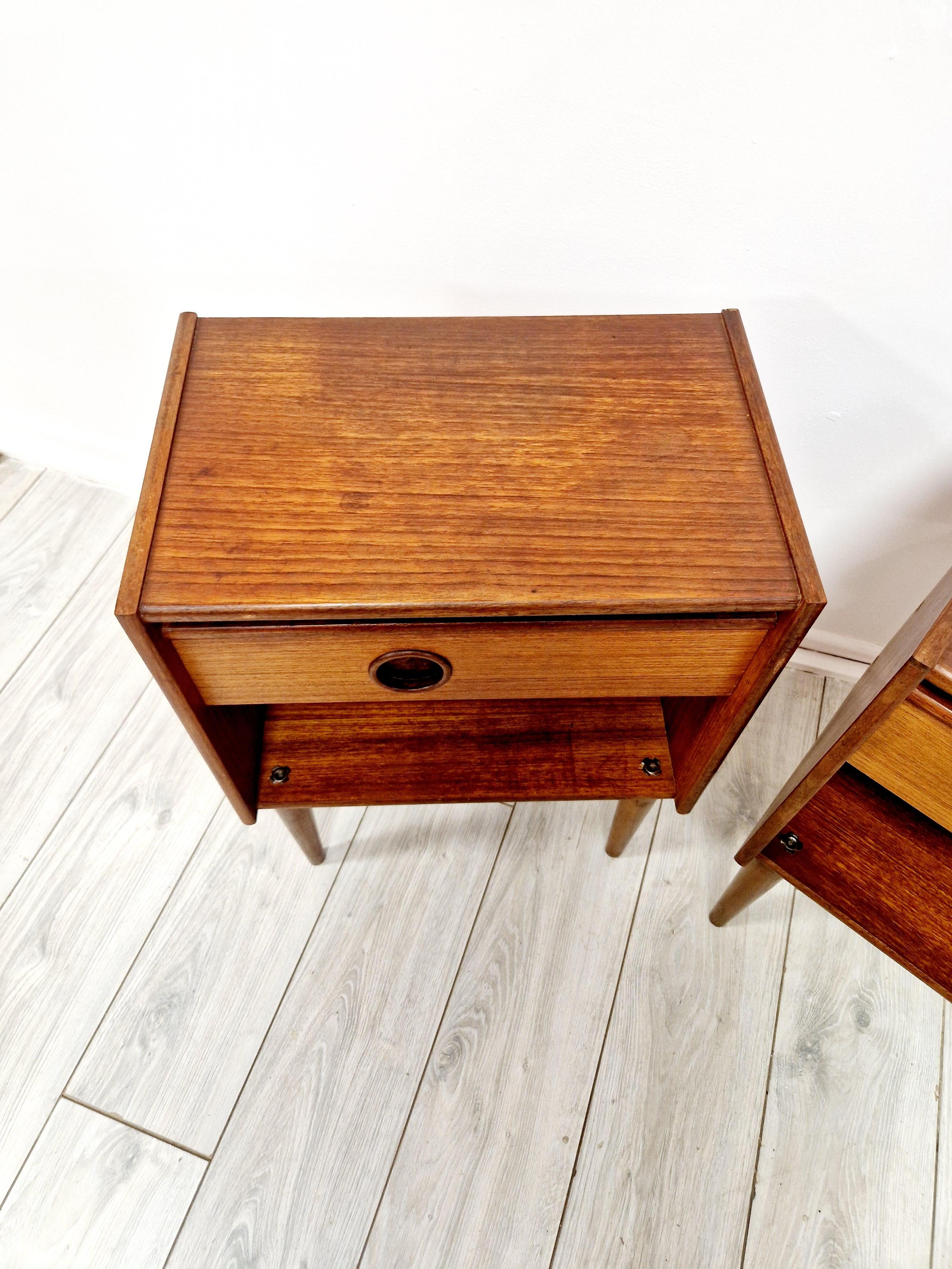 Mid Century Modern Teak Night Stands For Sale 3
