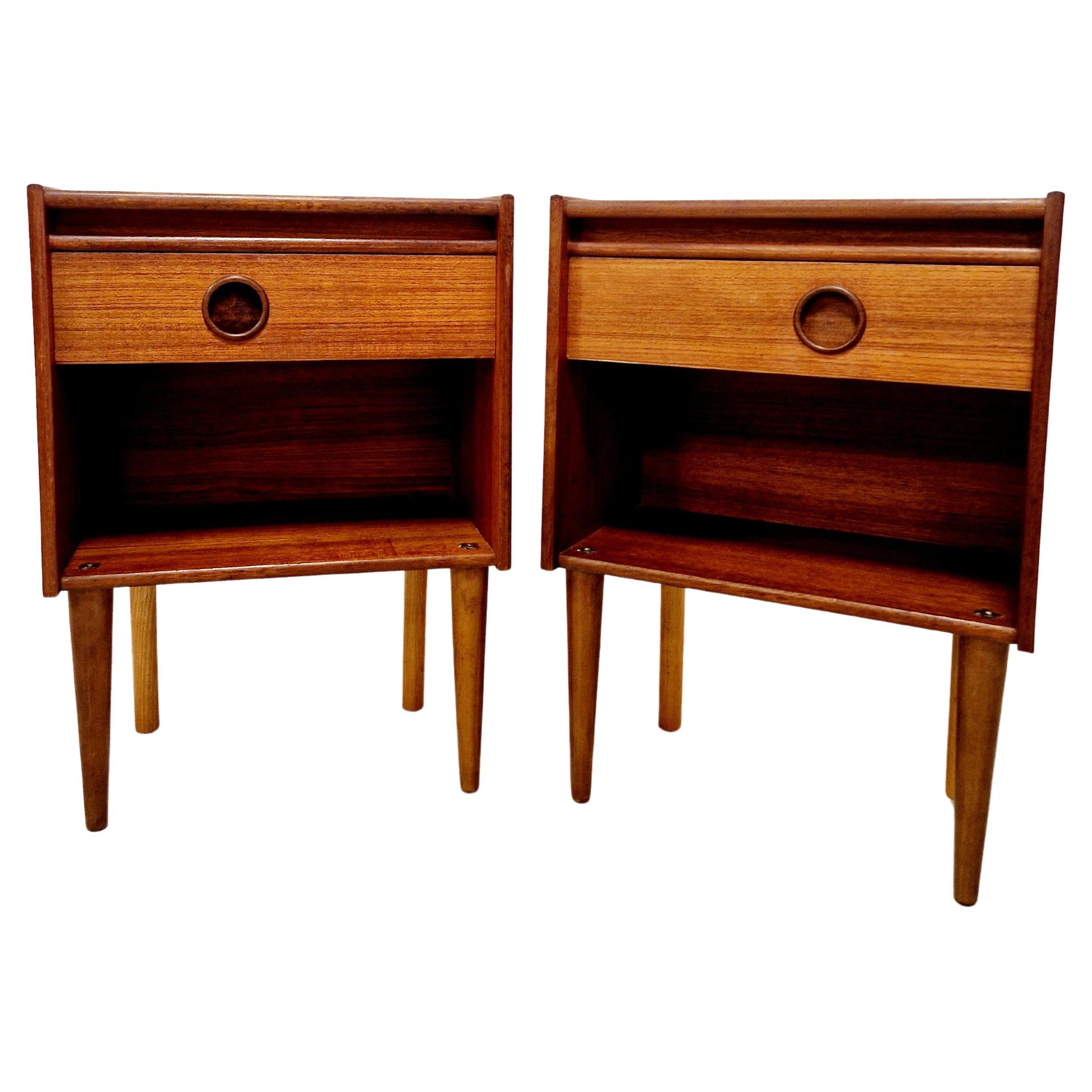 Mid Century Modern Teak Night Stands
