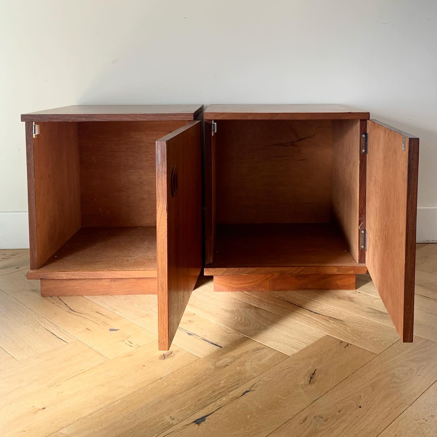 Mid-Century Modern Teak Nightstands, a Pair, 1960s In Good Condition In View Park, CA