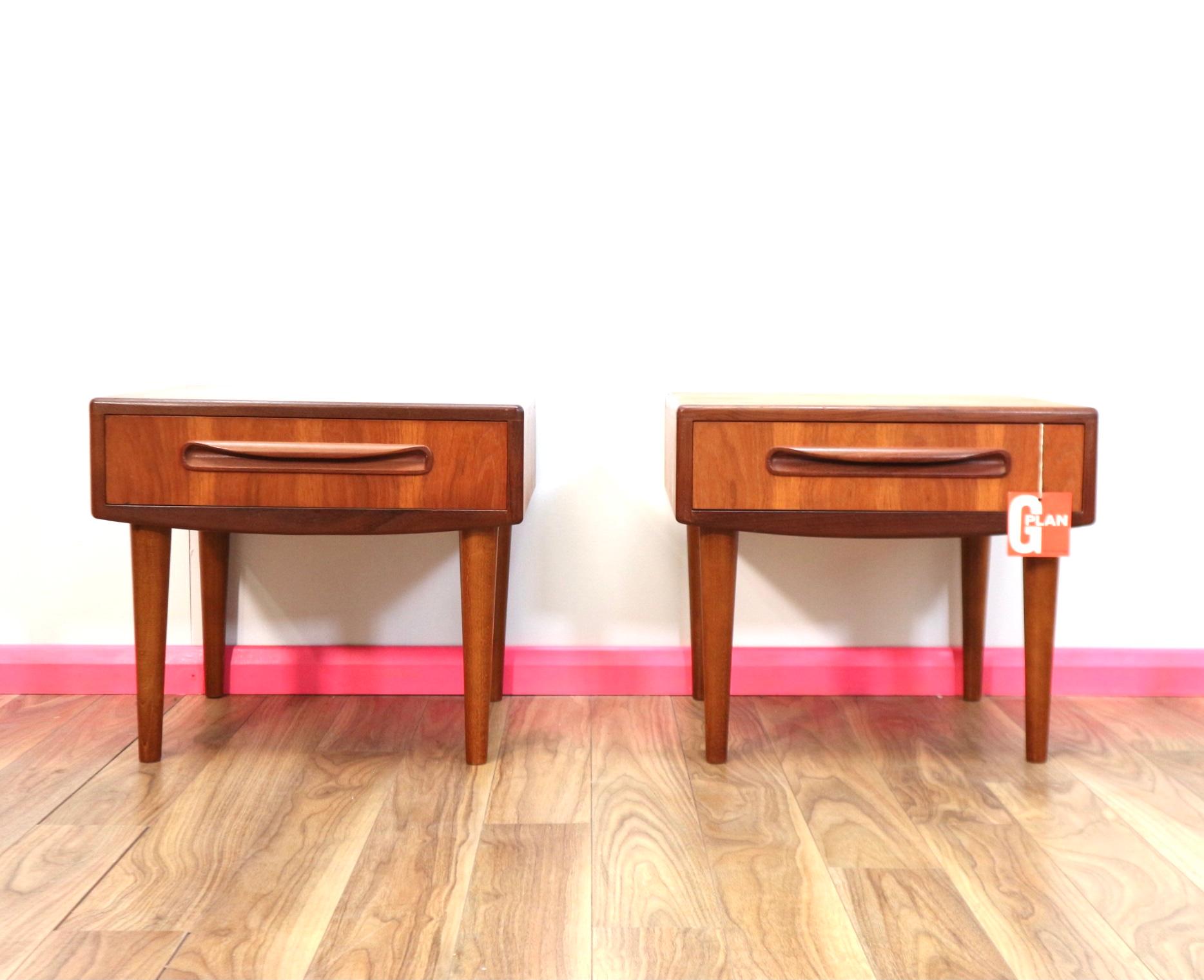 Mid-Century Modern Mid Century Modern Teak Nightstands by VB Wilkins for G Plan Sidetables