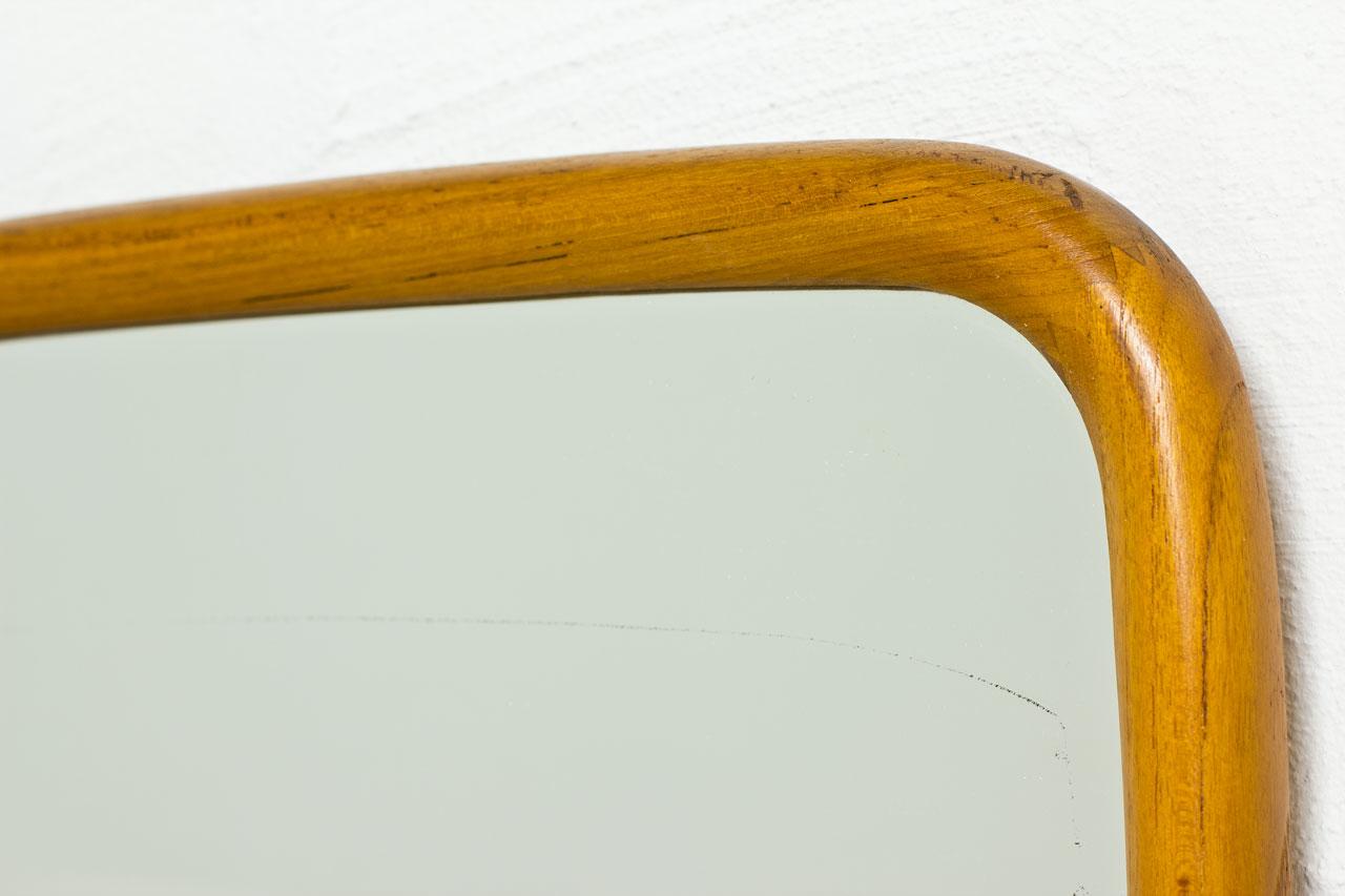 Mid-Century Modern Teak Oval Shaped Wall Mirror by Fröseke, Sweden In Good Condition In Stockholm, SE