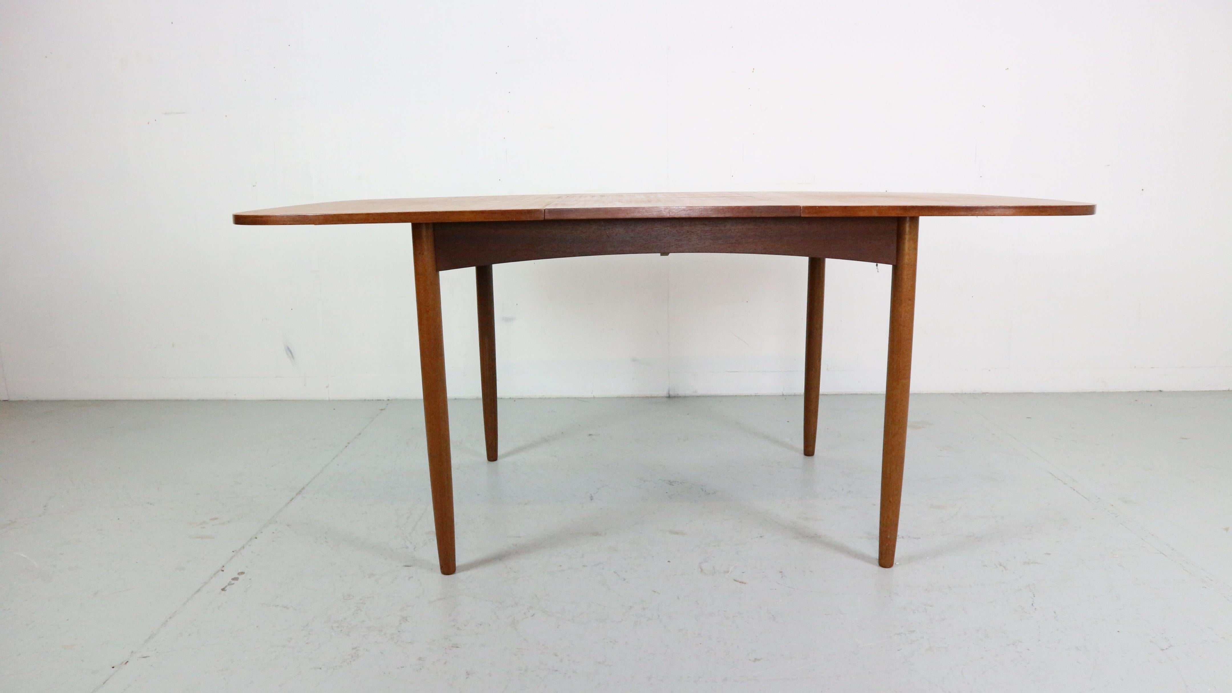 Mid-Century Modern Mid- Century Modern Teak OvalExtendable Dinning Table By G Plan, 1960's For Sale