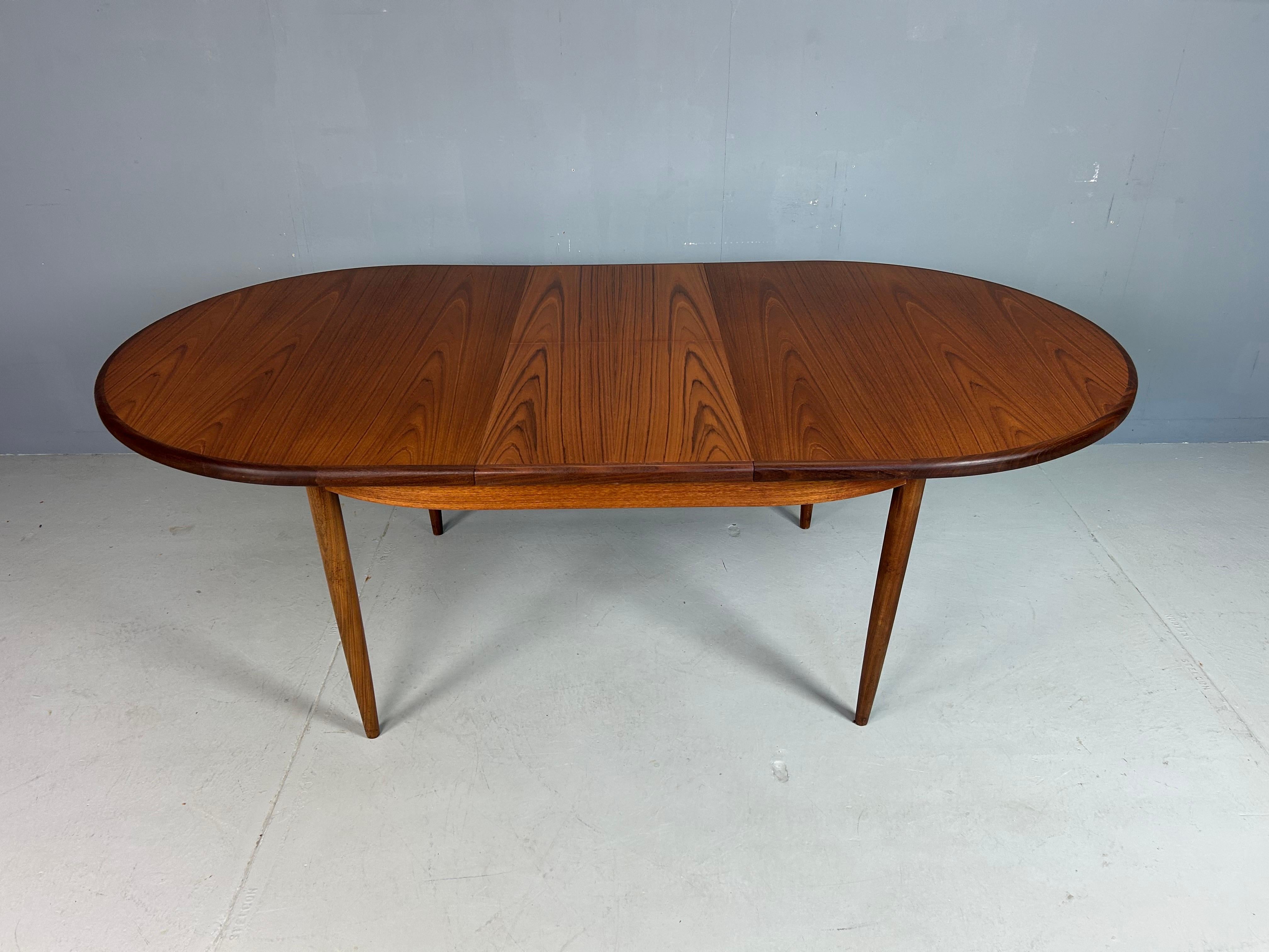Mid-20th Century Mid- Century Modern Teak OvalExtendable Dinning Table By G Plan, 1960's For Sale