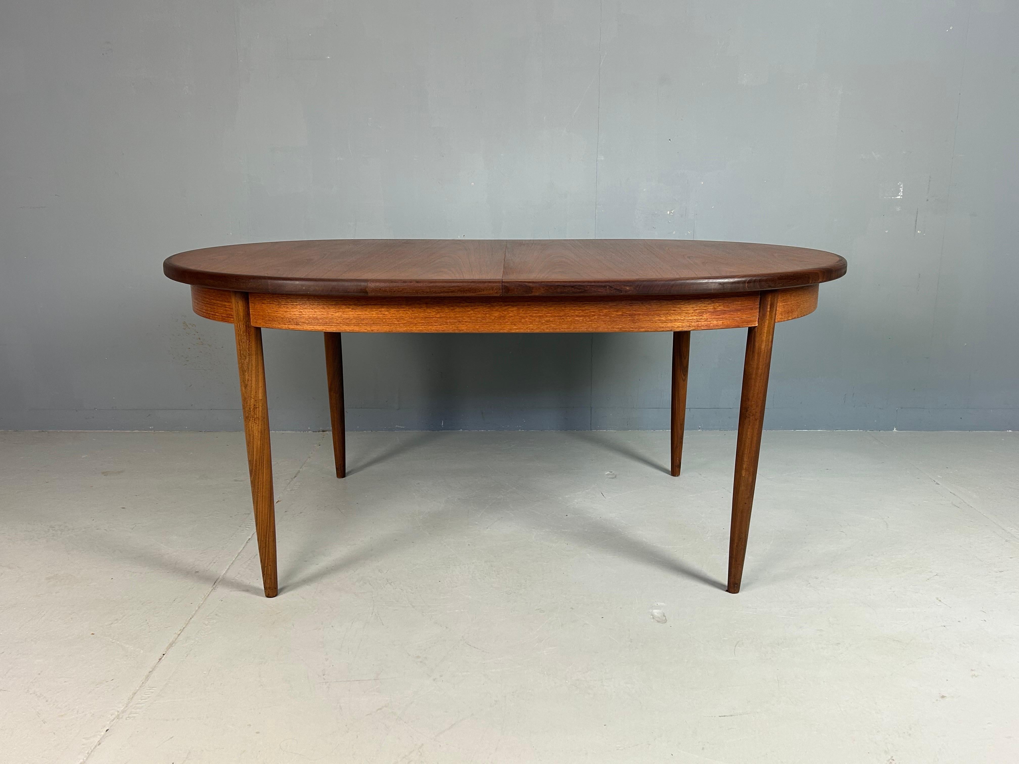 Mid- Century Modern Teak OvalExtendable Dinning Table By G Plan, 1960's For Sale