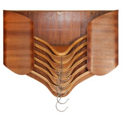 Mid-Century Modern Teak Plywood Coat Hanger Valet Storage, 1950's Sweden