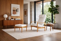 Mid-Century Modern Teak Reclining Lounge Chair and Ottoman, 1960s