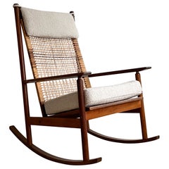 Mid-Century Modern Teak Rocking Chair by Hans Olsen for Dux