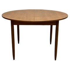Mid Century MODERN Teak ROUND to OVAL Dining Table, Made in Denmark. c. 1960s