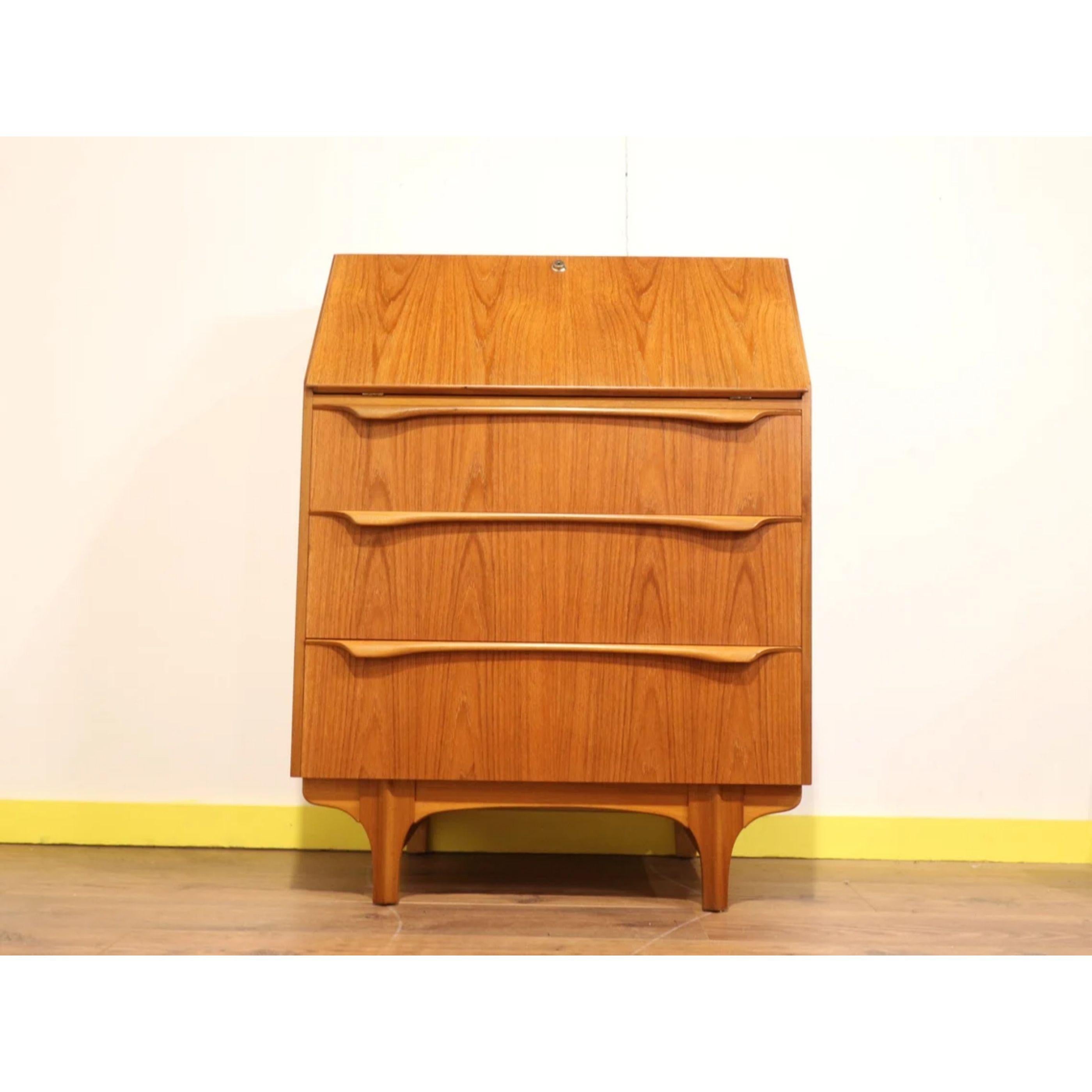 Mid-Century Modern Teak Secretaire Bureau Hutch Desk by Sutcliffe Danish G Plan 1