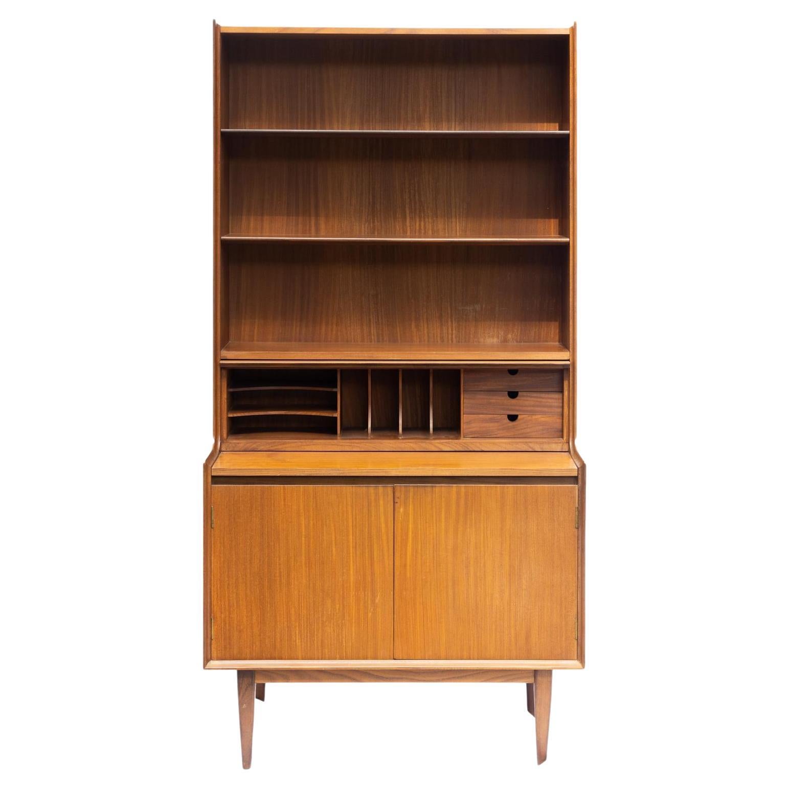 Mid-Century Modern Teak Secretary Bookcase, Danish, ca. 1960