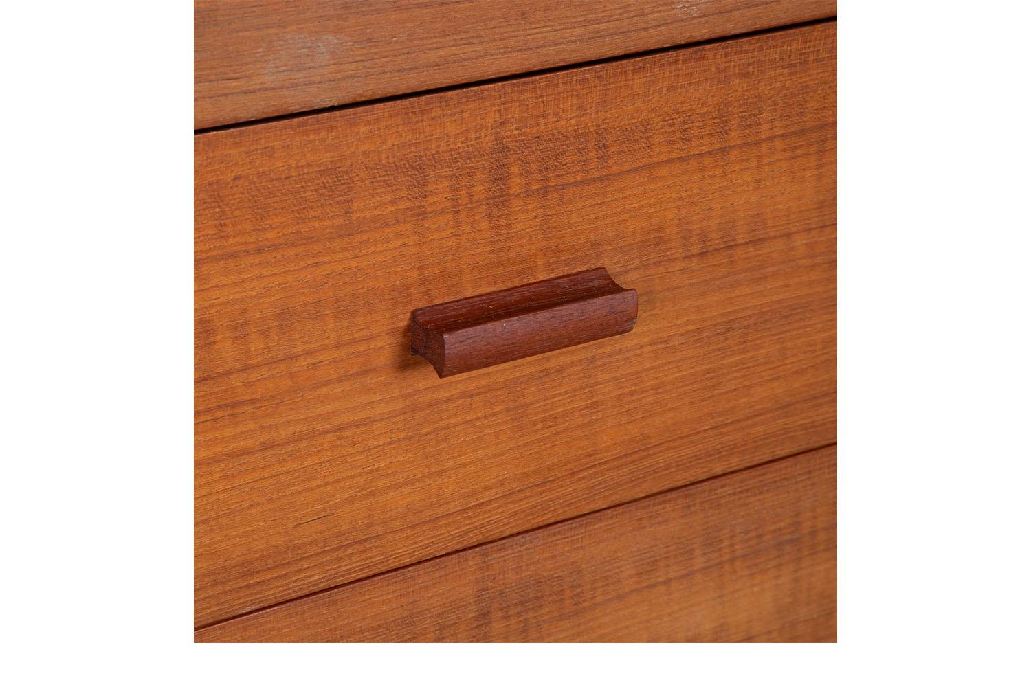Mid-Century Modern Teak Secretary Desk Vanity with Mirror 4