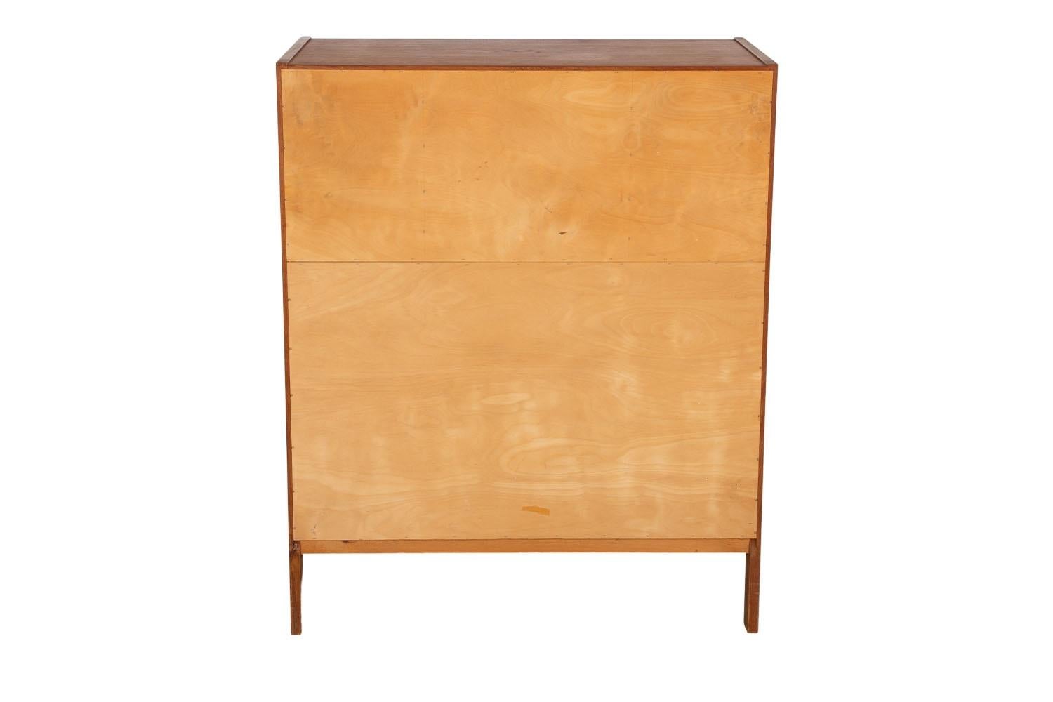 Mid-Century Modern Teak Secretary Desk Vanity with Mirror 3