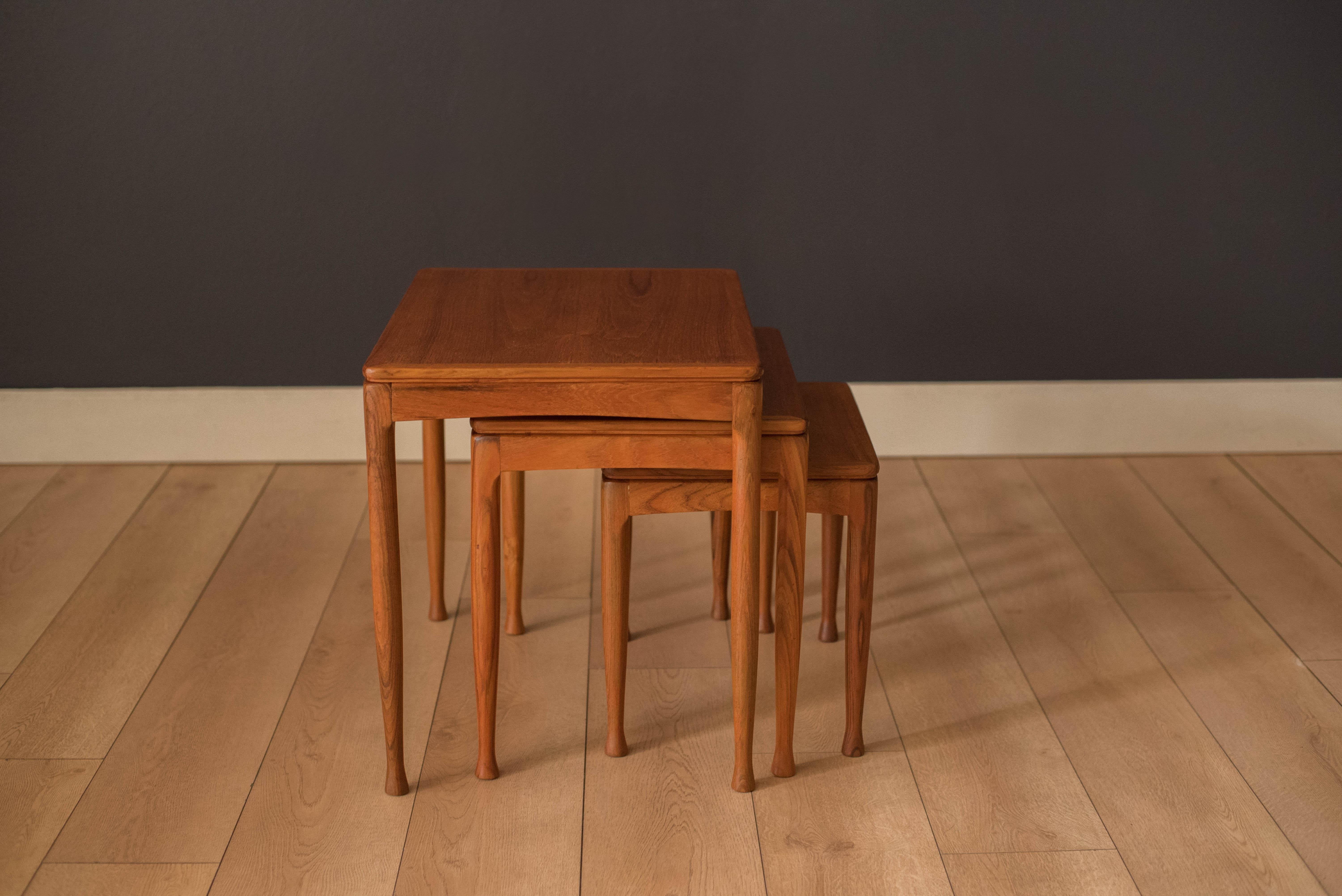 teak stacking tables