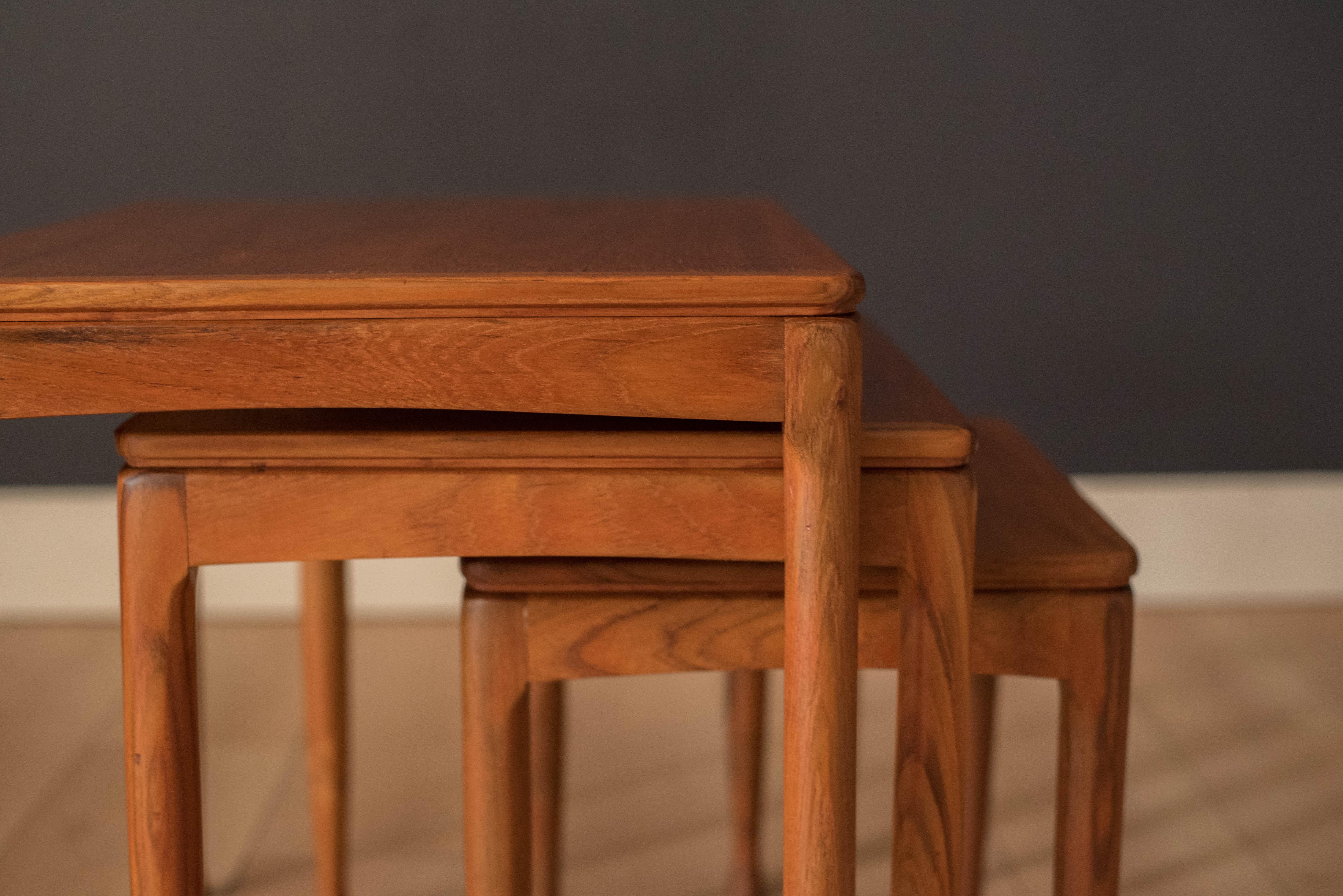 Scandinavian Modern Mid-Century Modern Teak Set of Nesting Tables