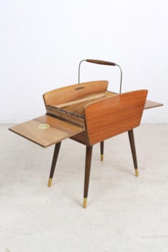 Mid-Century Modern Teak Sewing Box Storage Chest, circa 1960s, Germany