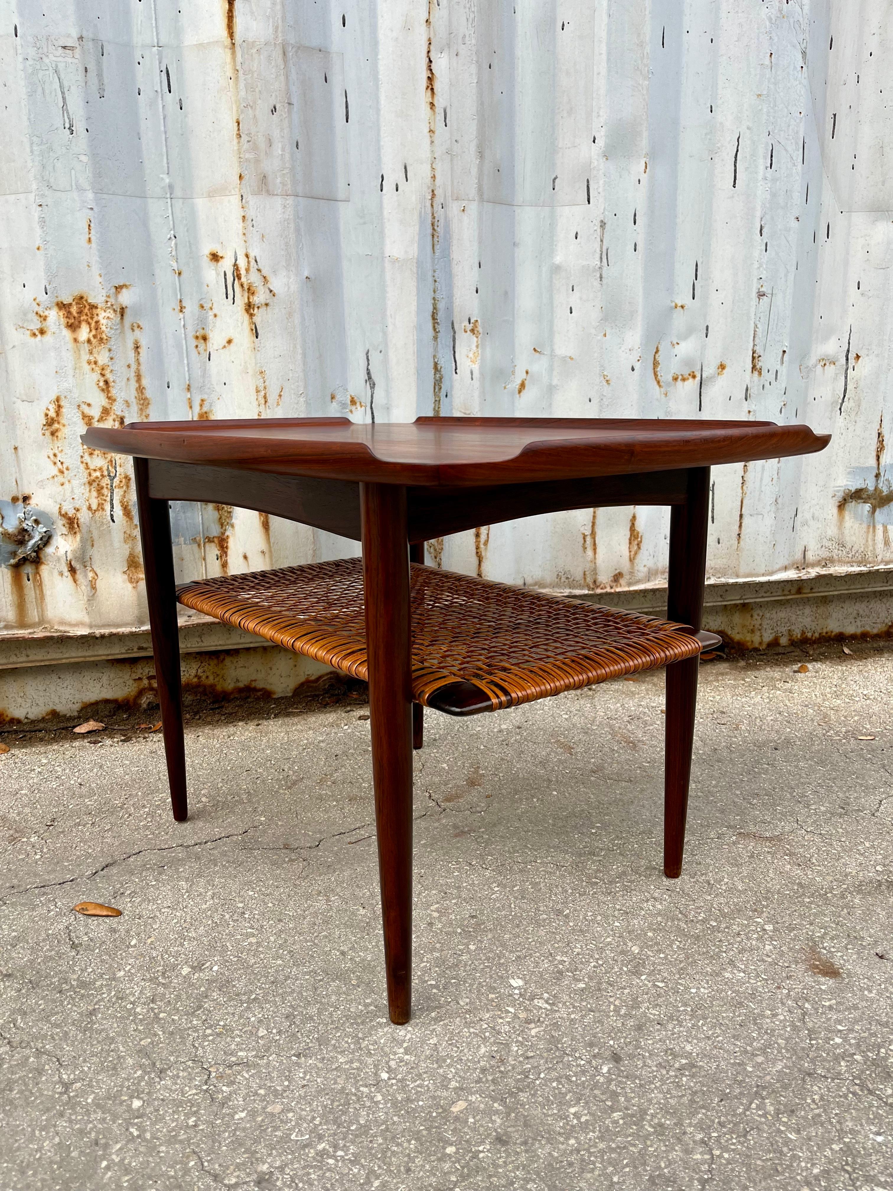 Mid Century Modern Teak Side Table by Poul Jensen for Selig, Denmark. C 1960s 8