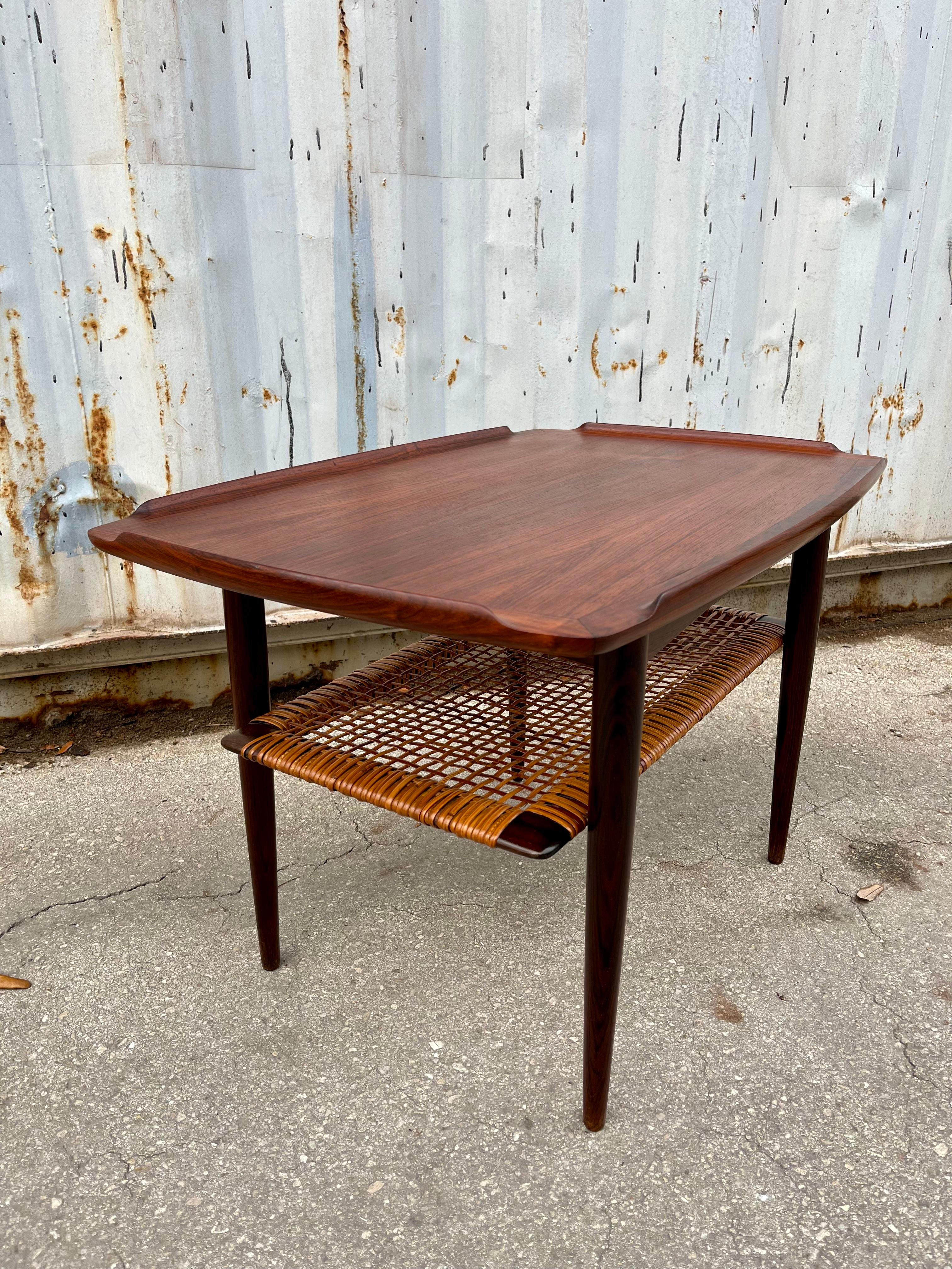 Danish Mid Century Modern Teak Side Table by Poul Jensen for Selig, Denmark. C 1960s