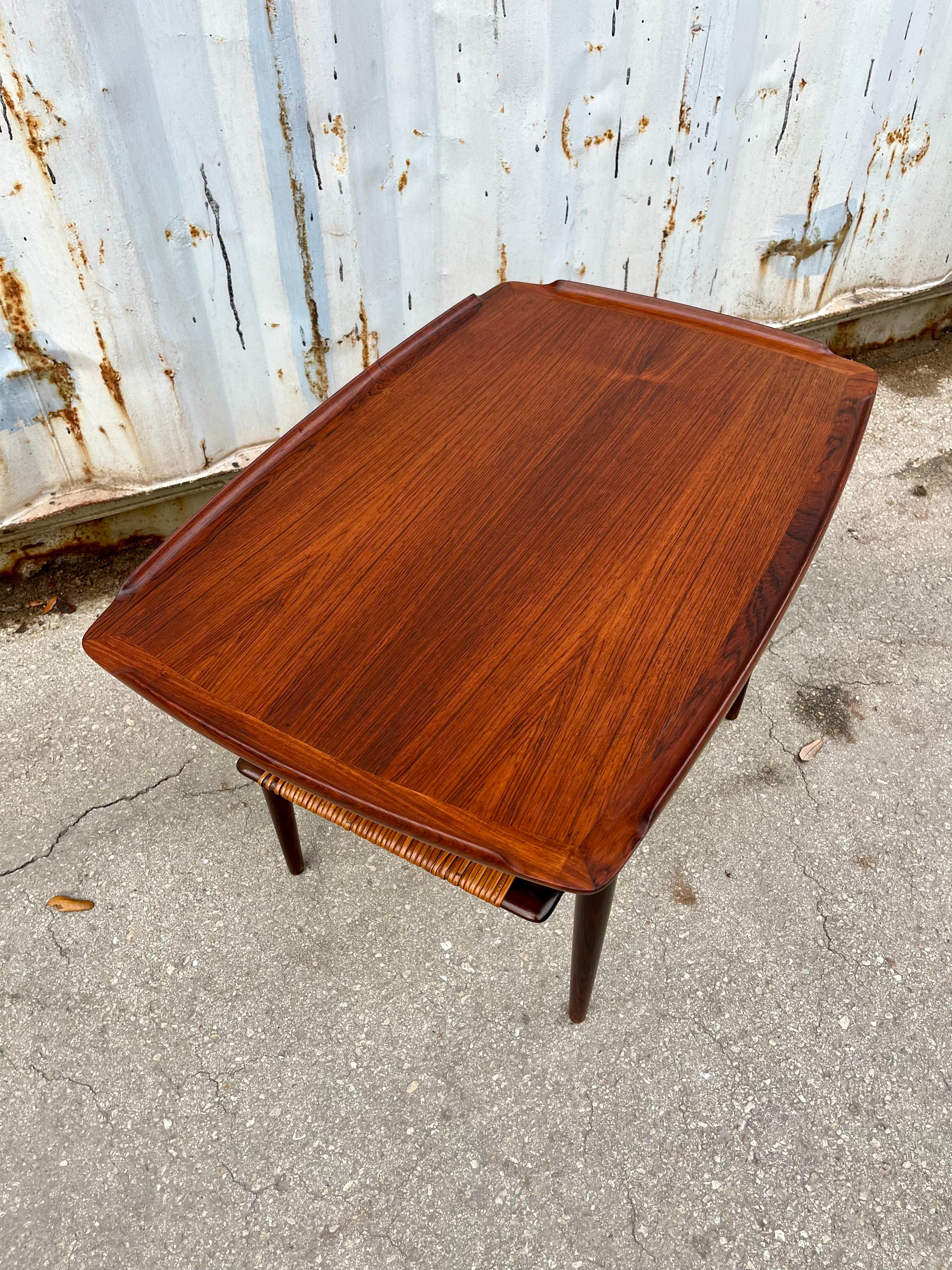Mid Century Modern Teak Side Table by Poul Jensen for Selig, Denmark. C 1960s 1