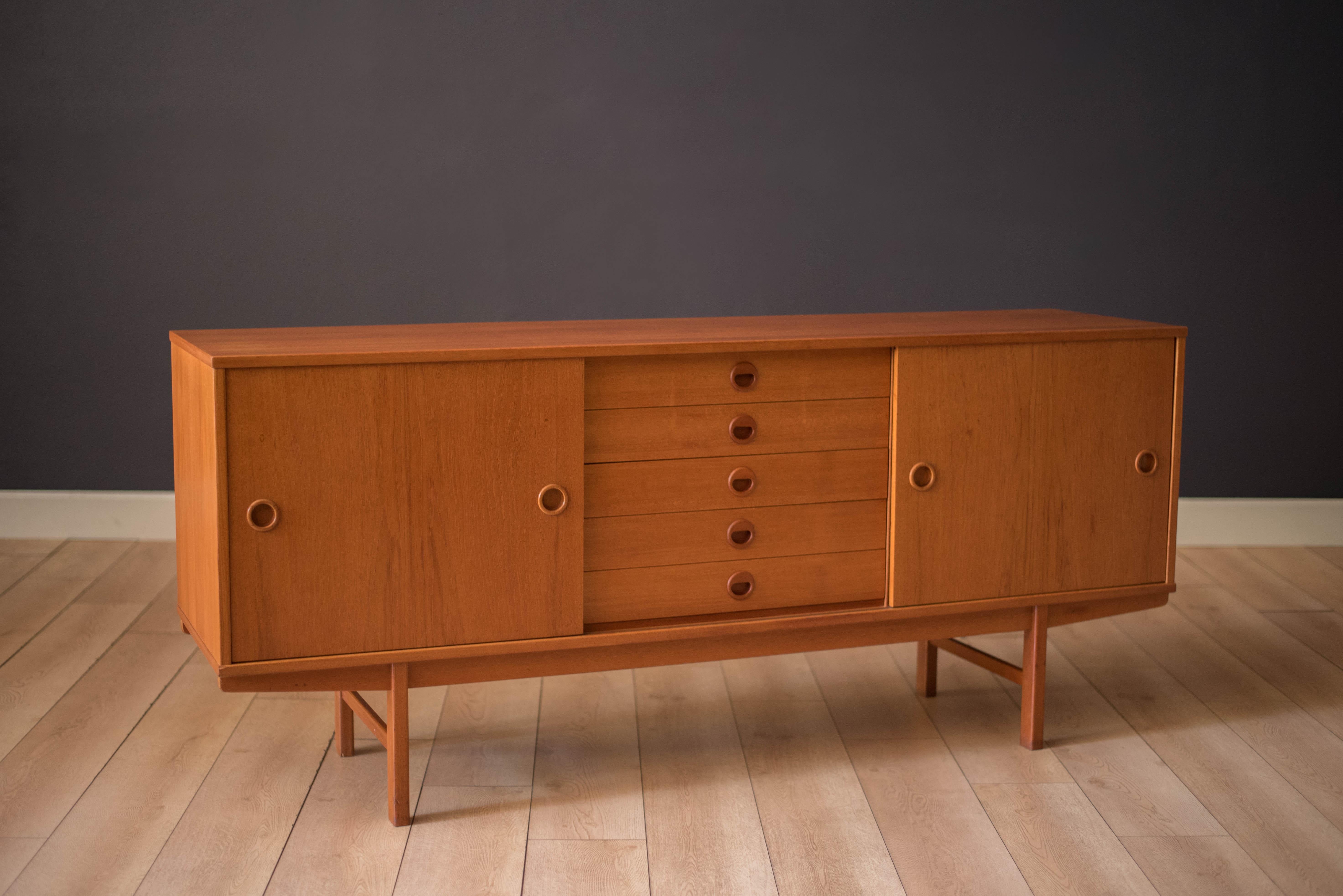 Mid-Century Modern Teak Sideboard Credenza by Dux of Sweden In Good Condition In San Jose, CA