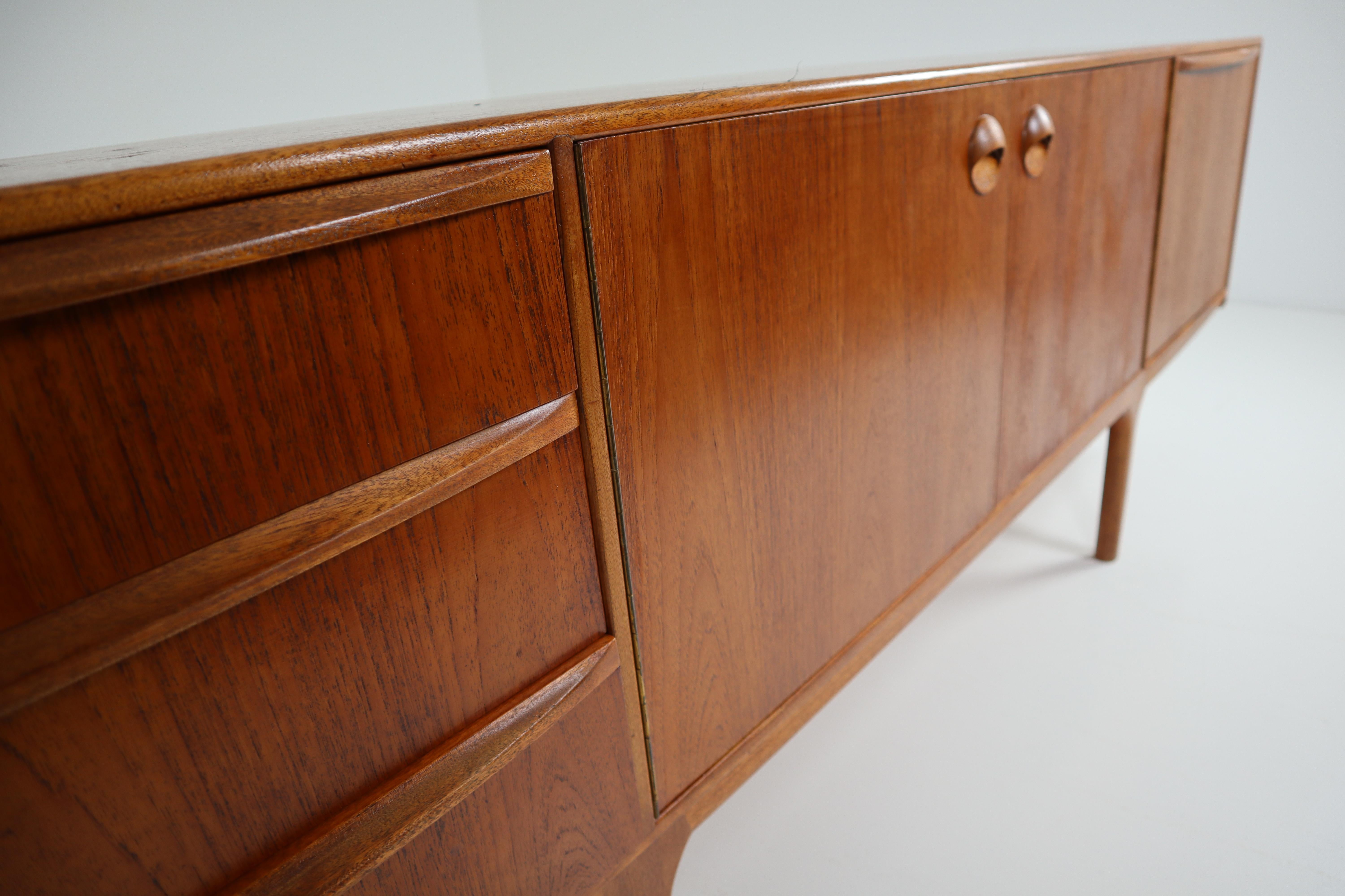 Mid-Century Modern Teak Sideboard Credenza by Tom Robertson for A.H. McIntosh 3