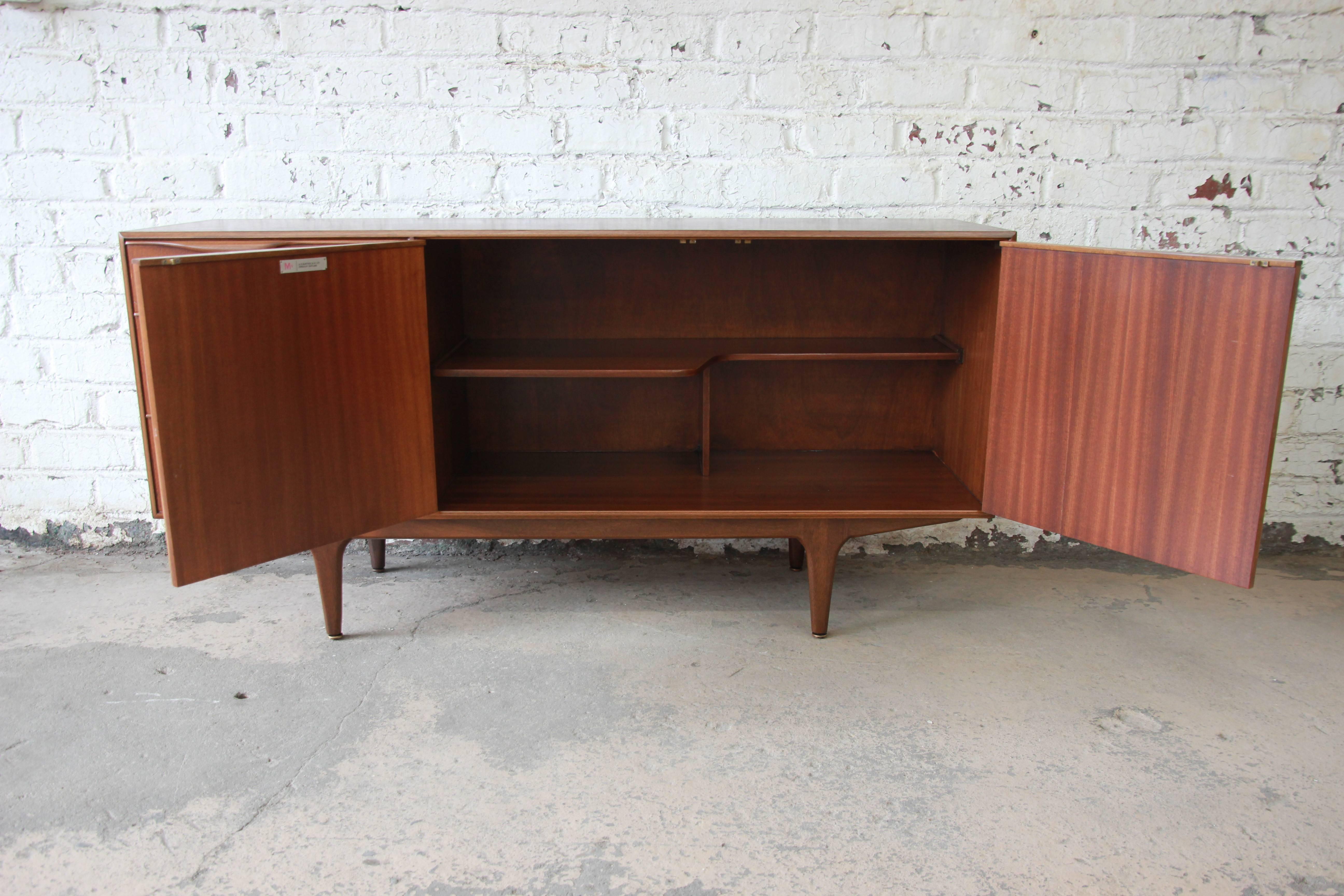 Mid-Century Modern Teak Sideboard Credenza by Tom Robertson for A.H. McIntosh In Excellent Condition In South Bend, IN