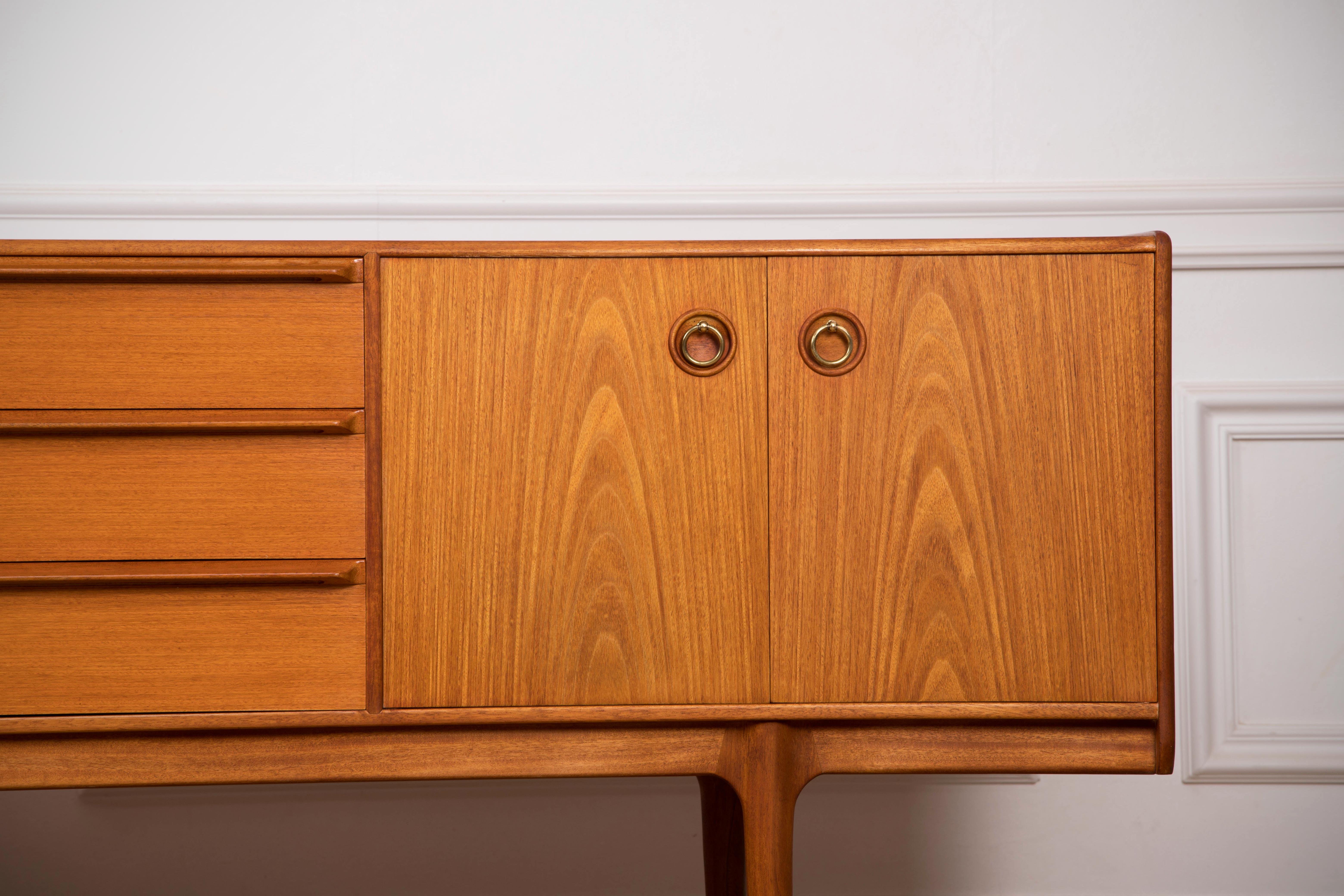 Mid-Century Modern Teak Sideboard Credenza by Tom Robertson for A.H. McIntosh 2