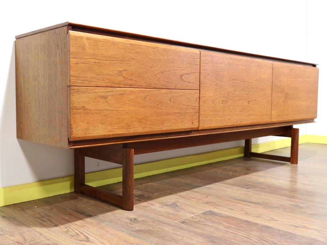 Mid-Century Modern Teak Sideboard Credenza by White and Newton Danish Style 1