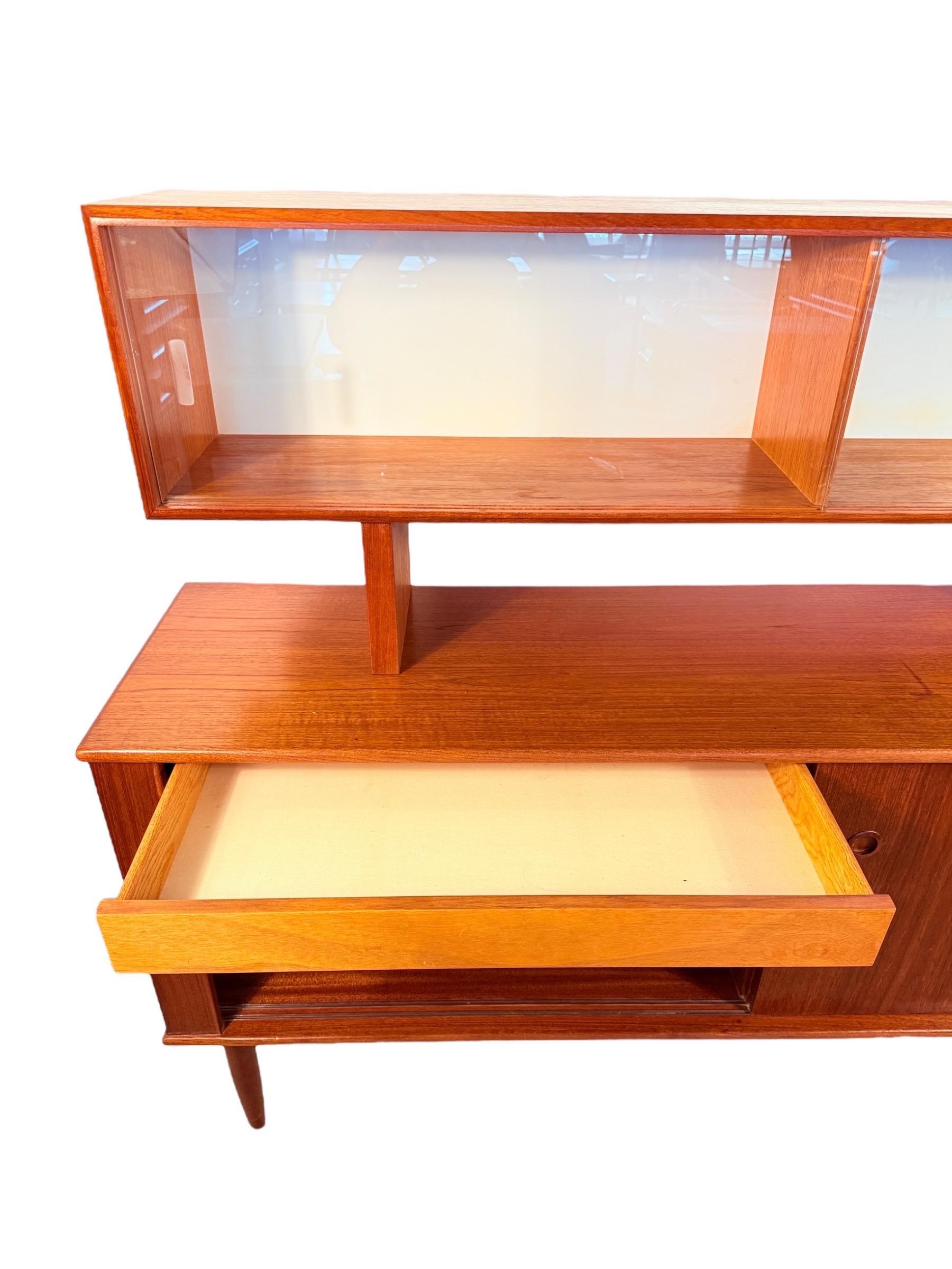 Mid-Century Modern Teak Sideboard + Hutch by R. Huber – 1960s For Sale 6
