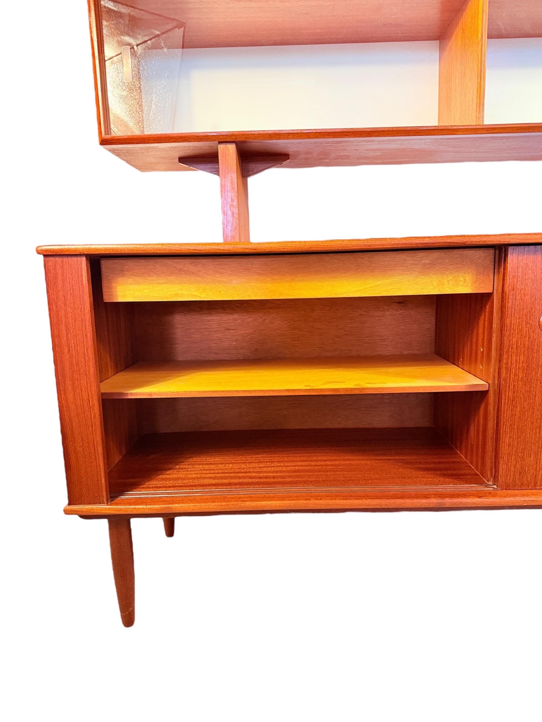 Mid-Century Modern Teak Sideboard + Hutch by R. Huber – 1960s For Sale 5