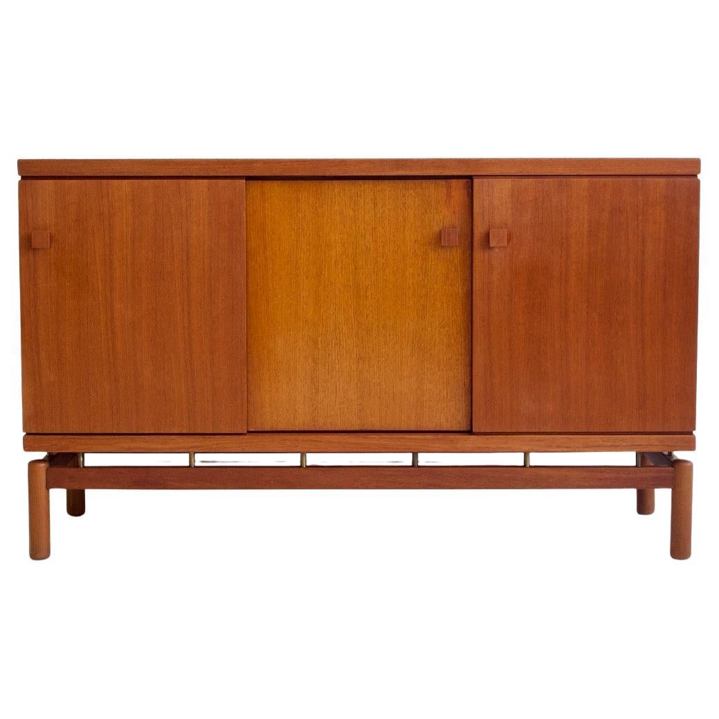 Mid-Century Modern Teak Sideboard with Brass Details