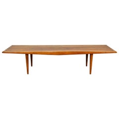 Mid-Century Modern Teak Slat Bench