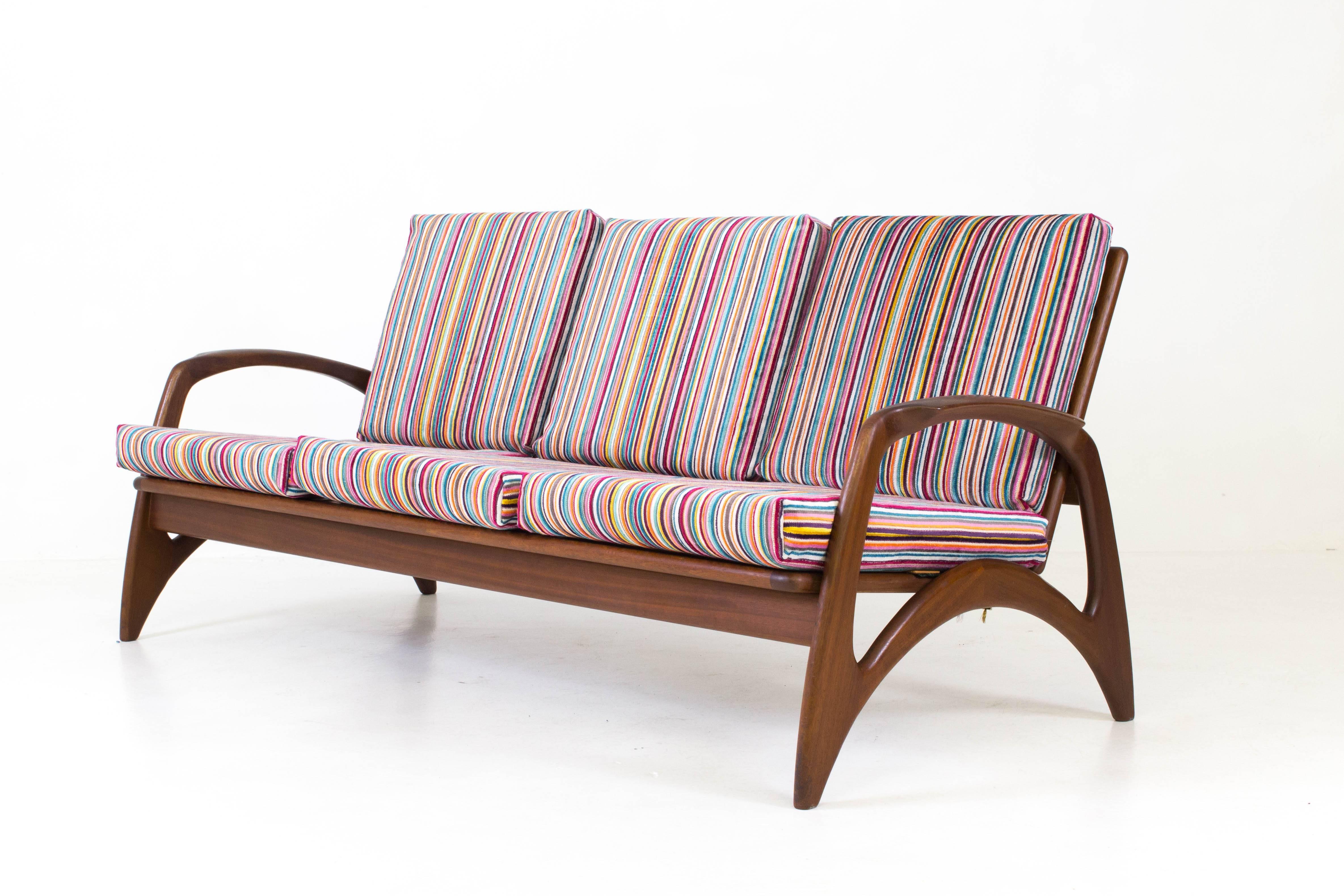Dutch Mid-Century Modern Teak Sofa or Bench by De Ster Gelderland, 1960s