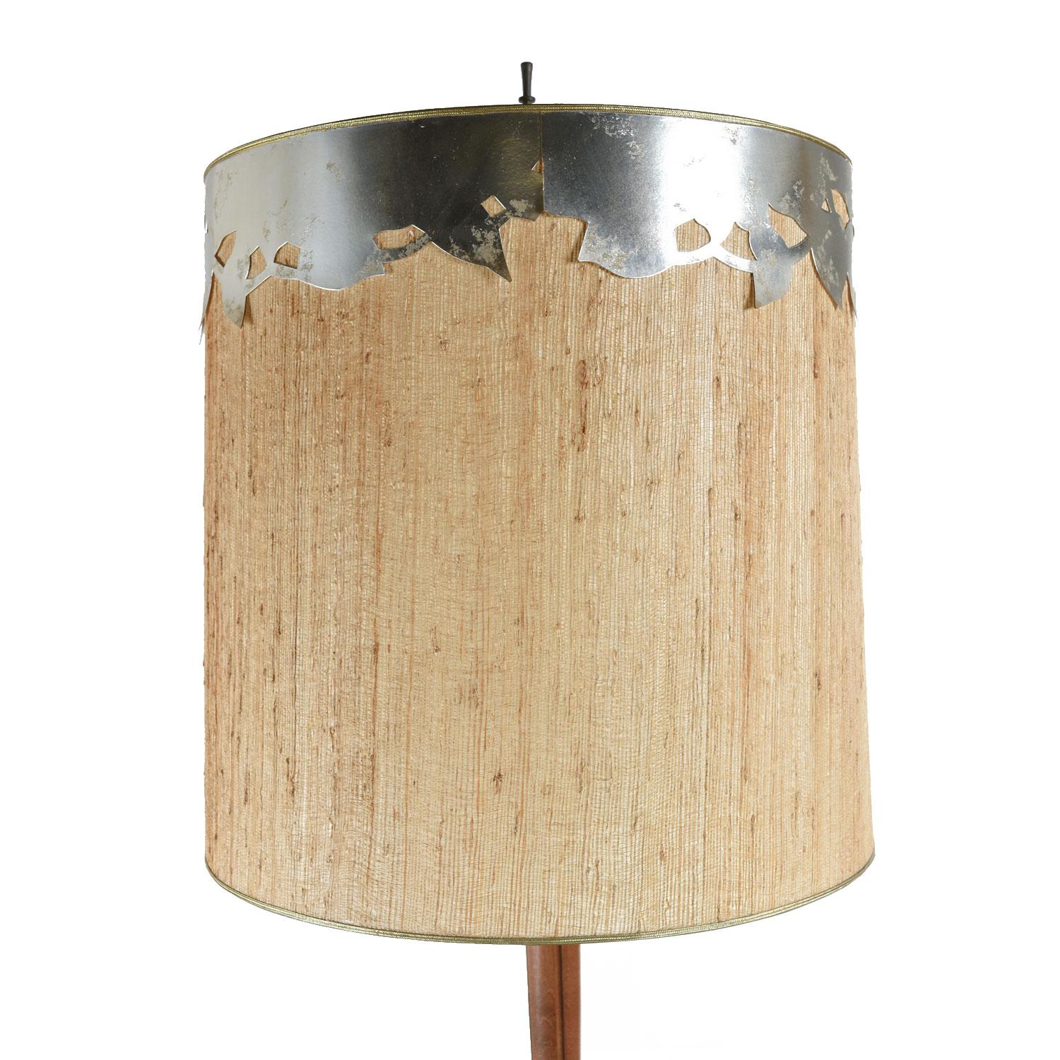 Mid-20th Century Mid-Century Modern Teak Stem Art Glass Globe Table Lamp