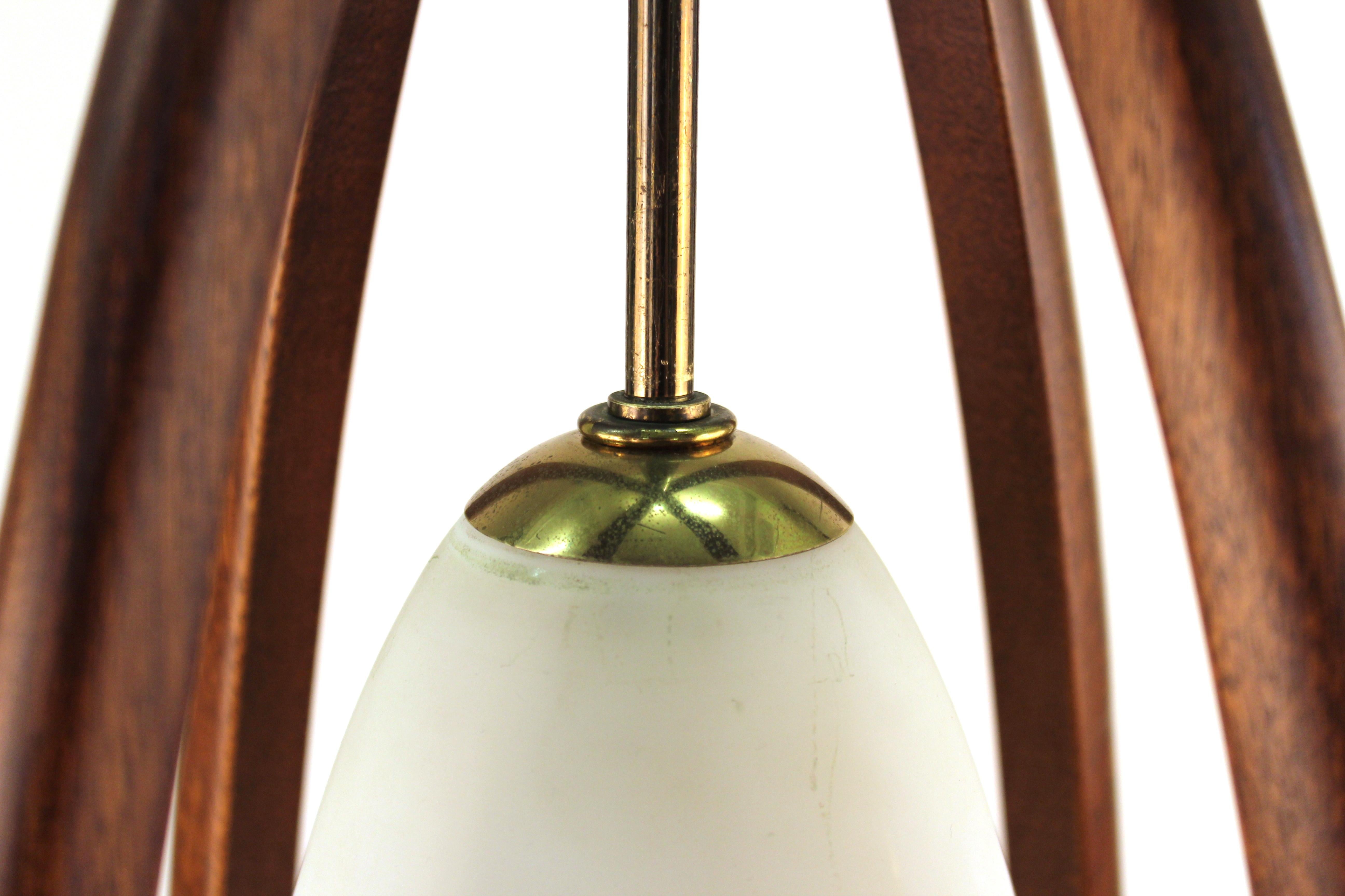 Mid-Century Modern Teak Table Lamp In Style of Modeline 3