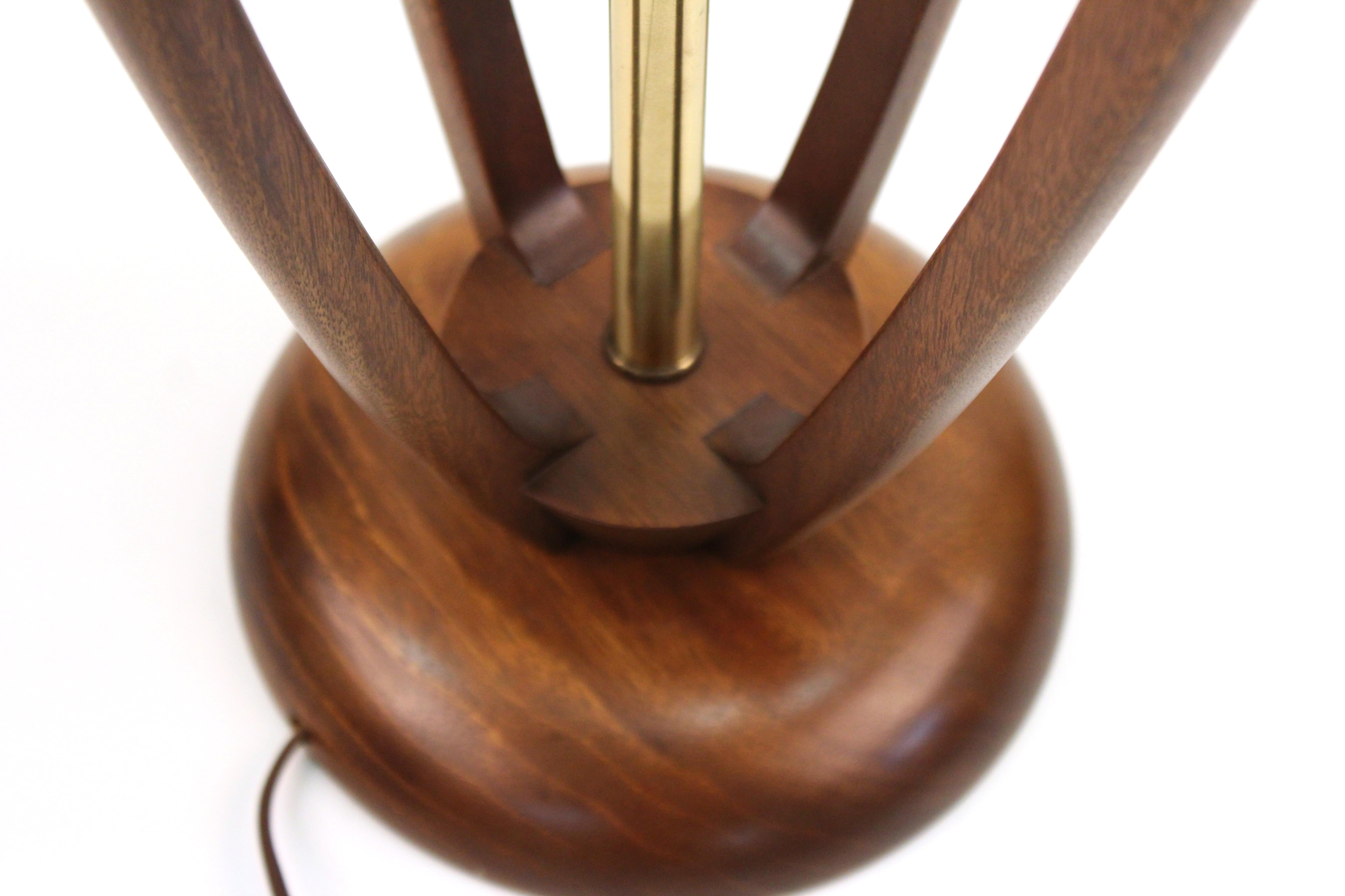 Mid-Century Modern Teak Table Lamp In Style of Modeline 4