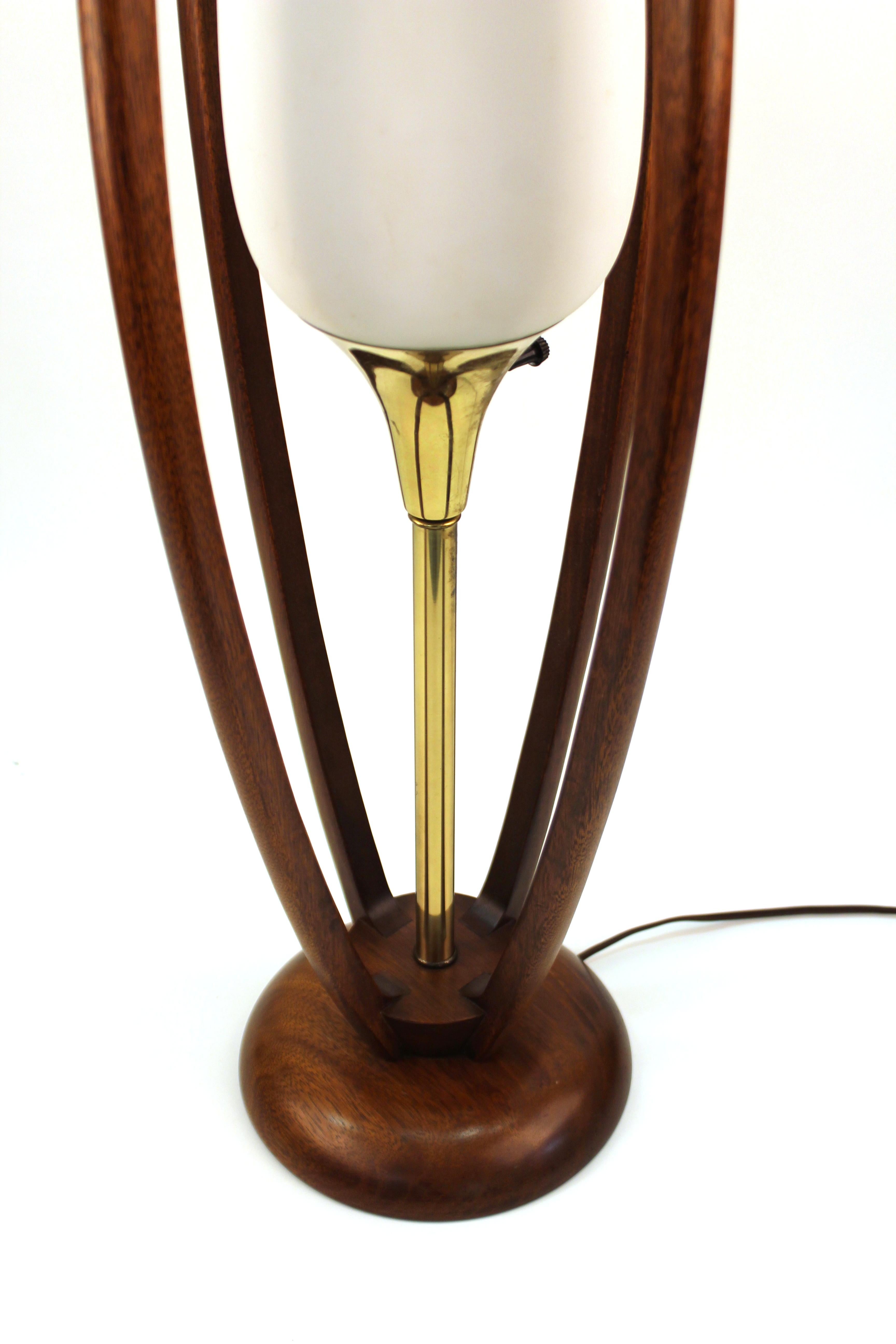 Mid-Century Modern Teak Table Lamp In Style of Modeline In Good Condition In New York, NY