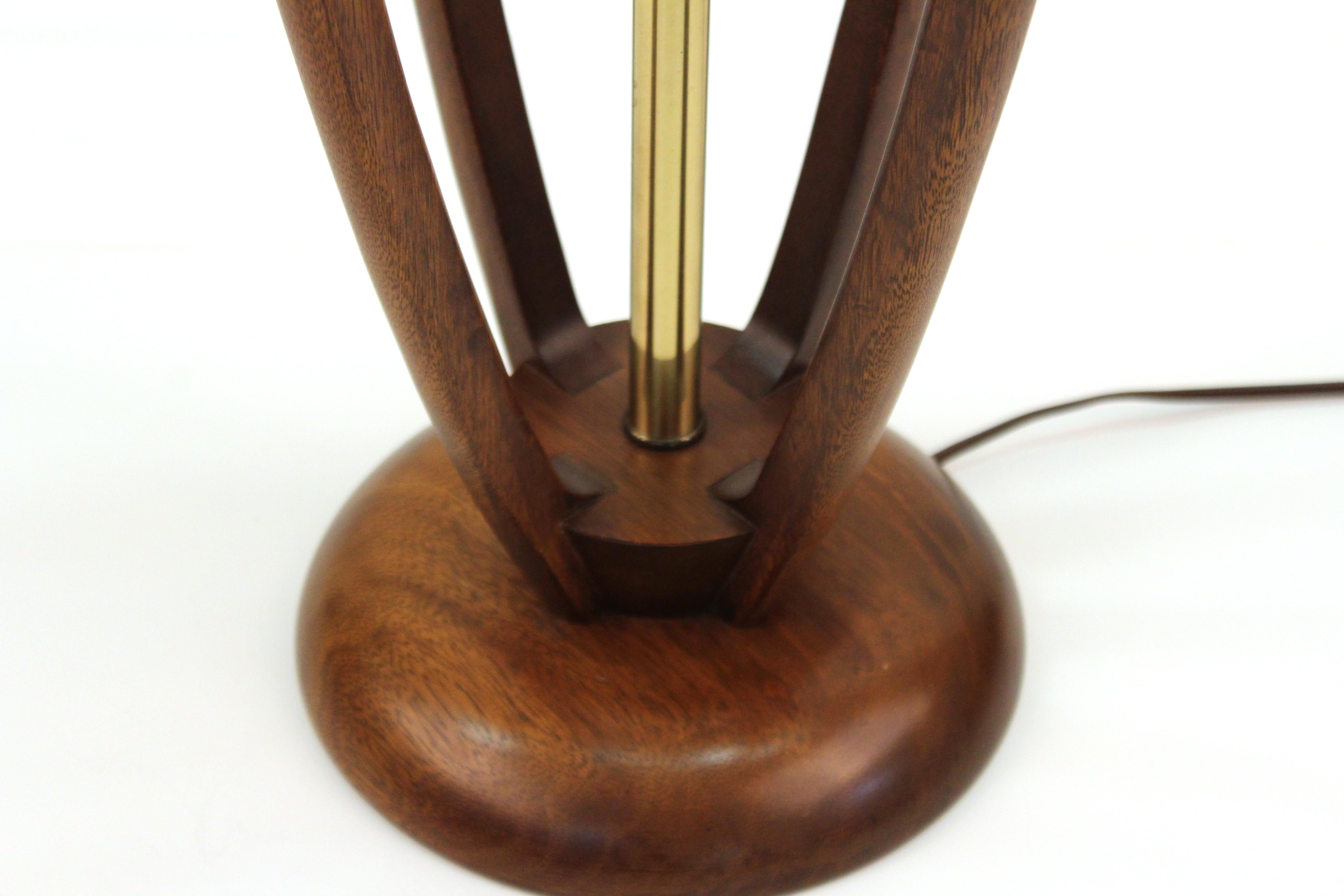 20th Century Mid-Century Modern Teak Table Lamp In Style of Modeline