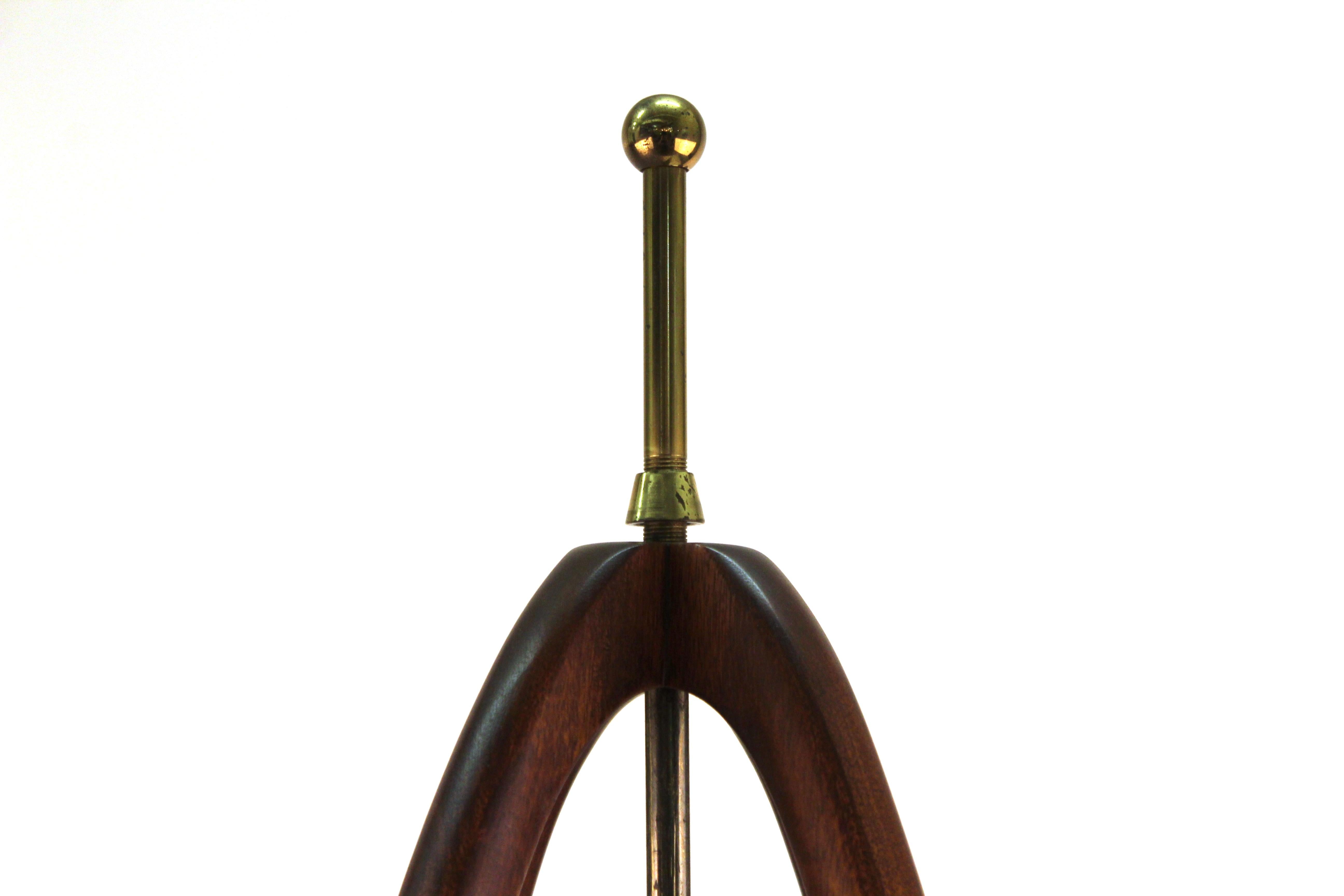 Mid-Century Modern Teak Table Lamp In Style of Modeline 1