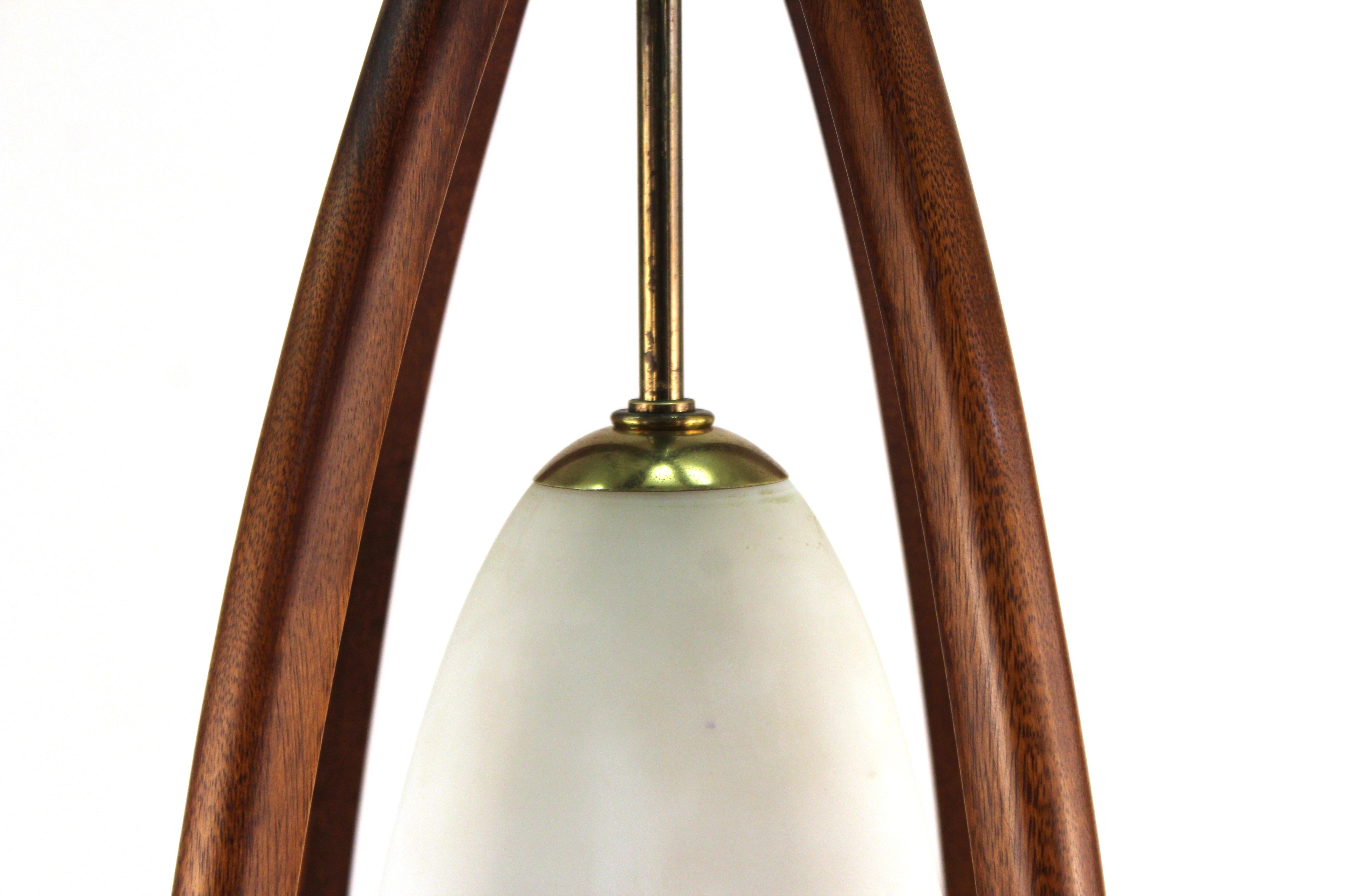 Mid-Century Modern Teak Table Lamp In Style of Modeline 2