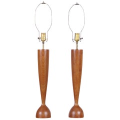 Lampade da tavolo in teak di ESA, stile metà secolo moderno