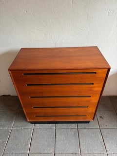 Cómoda de 5 cajones Mid Century Modern Teak Tall by Westnofa Noruega