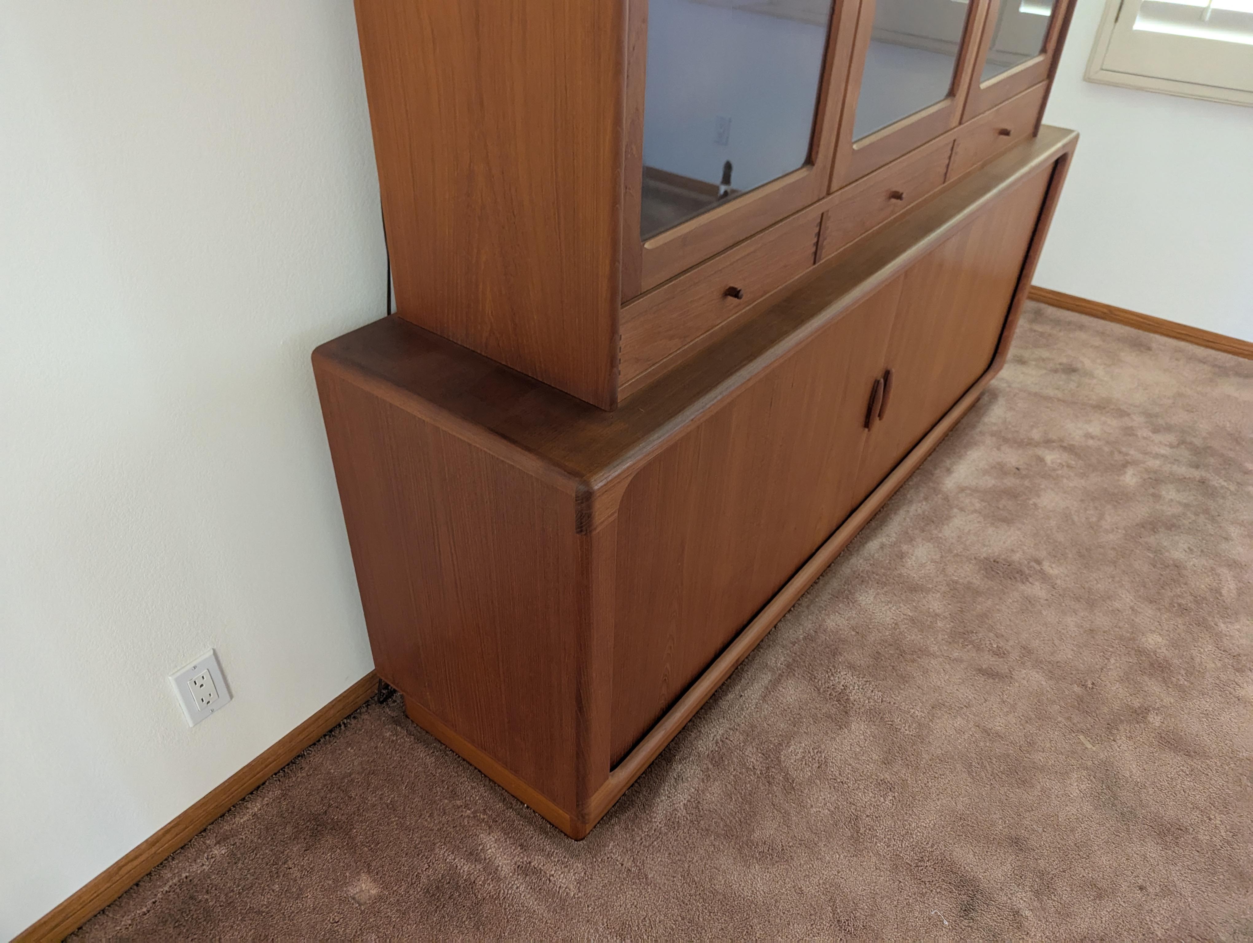 Mid-Century Modern Mid Century Modern Teak Tambour Door Hutch Cabinet Credenza by Dyrlund, c1960s