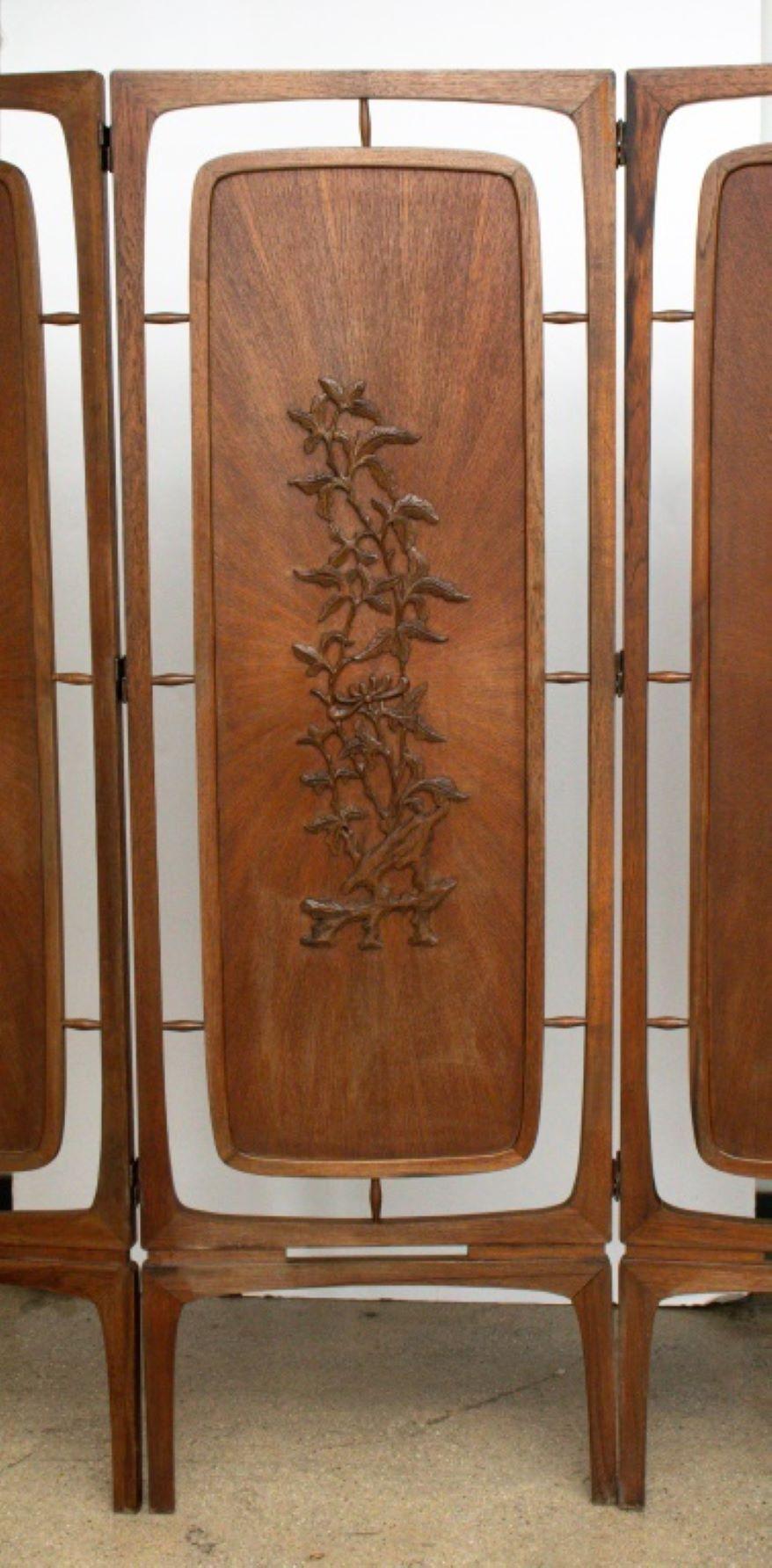 Mid-Century Modern Teak Drei-Panel-Faltwand (20. Jahrhundert) im Angebot