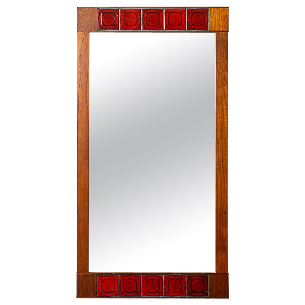 Mid-Century Modern Teak 
Tile Mirror