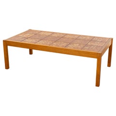 Tavolo moderno di metà secolo in teak e piastrelle
