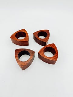 Mid-Century Modern Teak Triangle Napkin Holders – Set of 4, 1960s