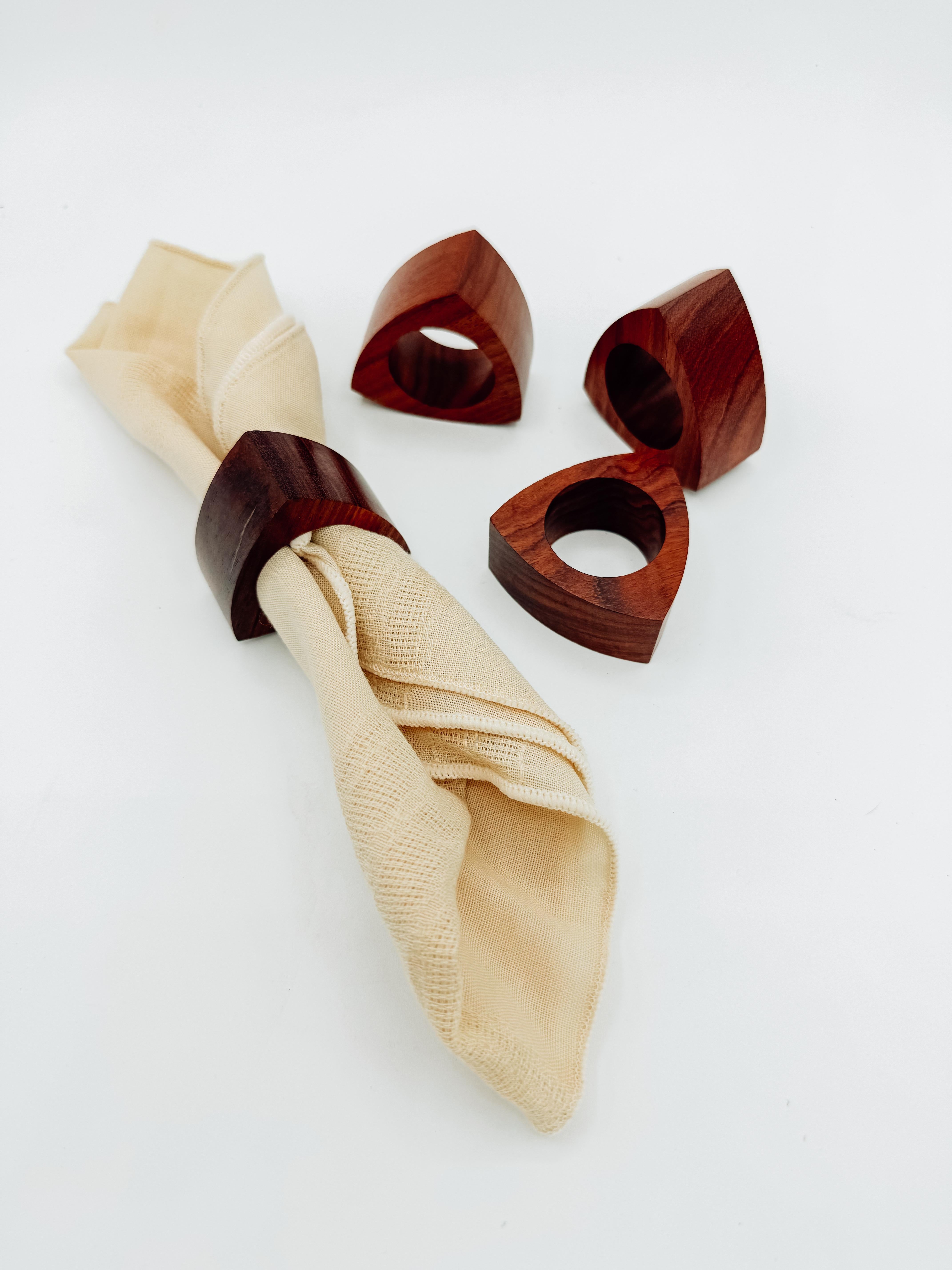 Mid-Century Modern Teak Triangle Napkin Holders – Set of 4, 1960s For Sale 2