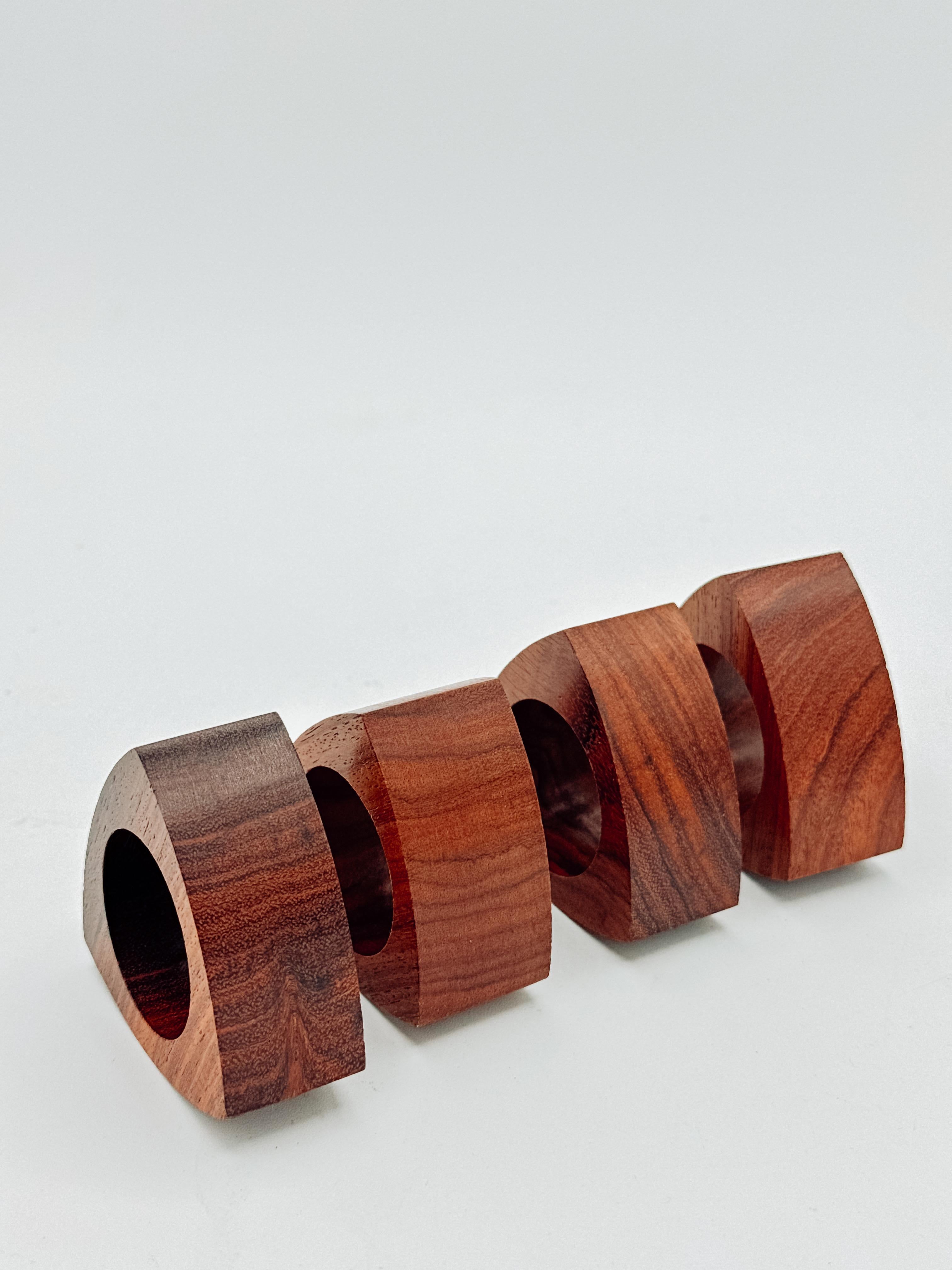 Mid-Century Modern Teak Triangle Napkin Holders – Set of 4, 1960s For Sale 3