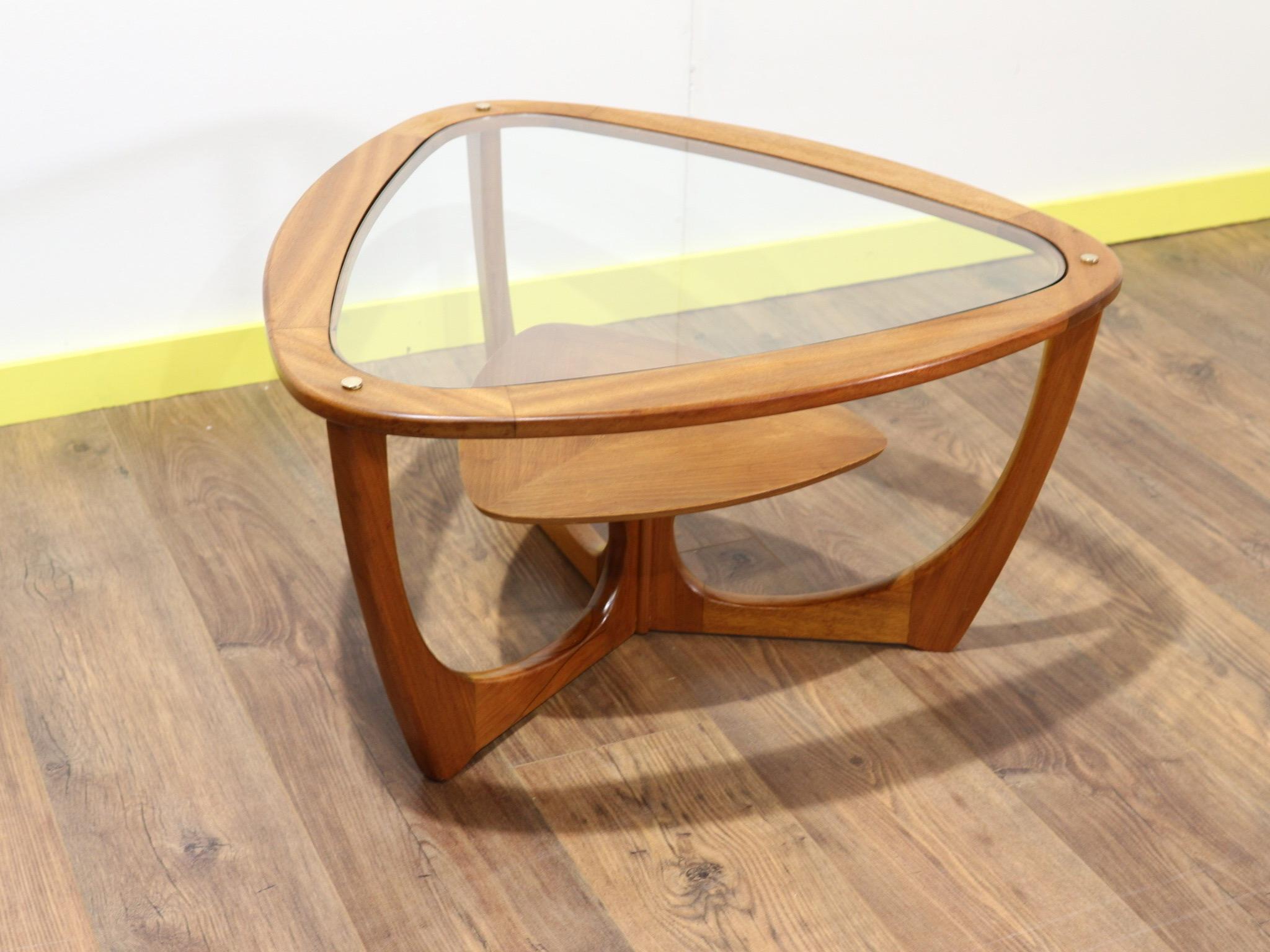 teak and glass coffee table