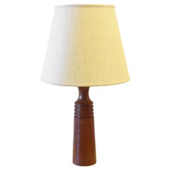 Mid Century Modern Teak Turned Table Lamp